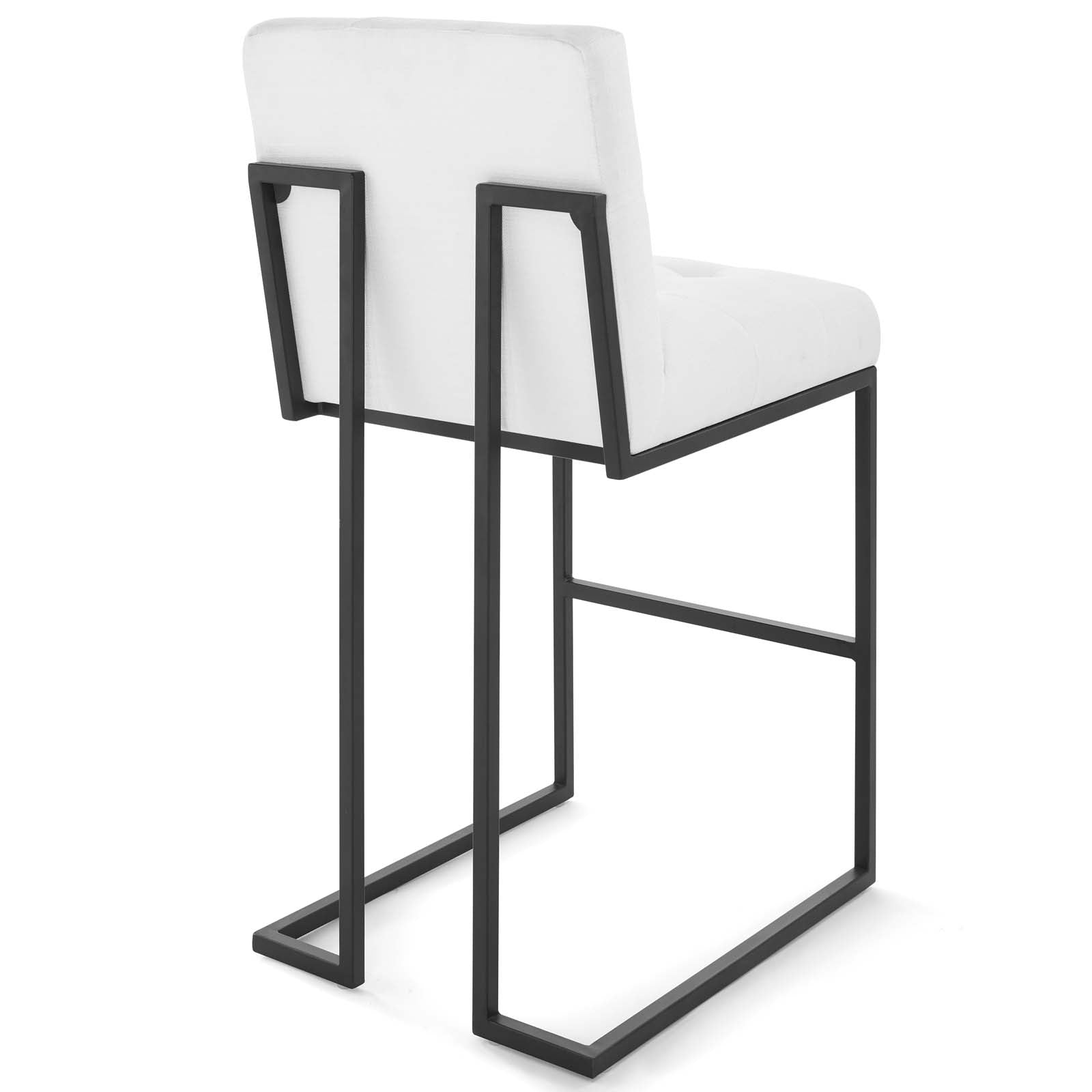 Privy Black Stainless Steel Upholstered Fabric Bar Stool-Bar Stool-Modway-Wall2Wall Furnishings