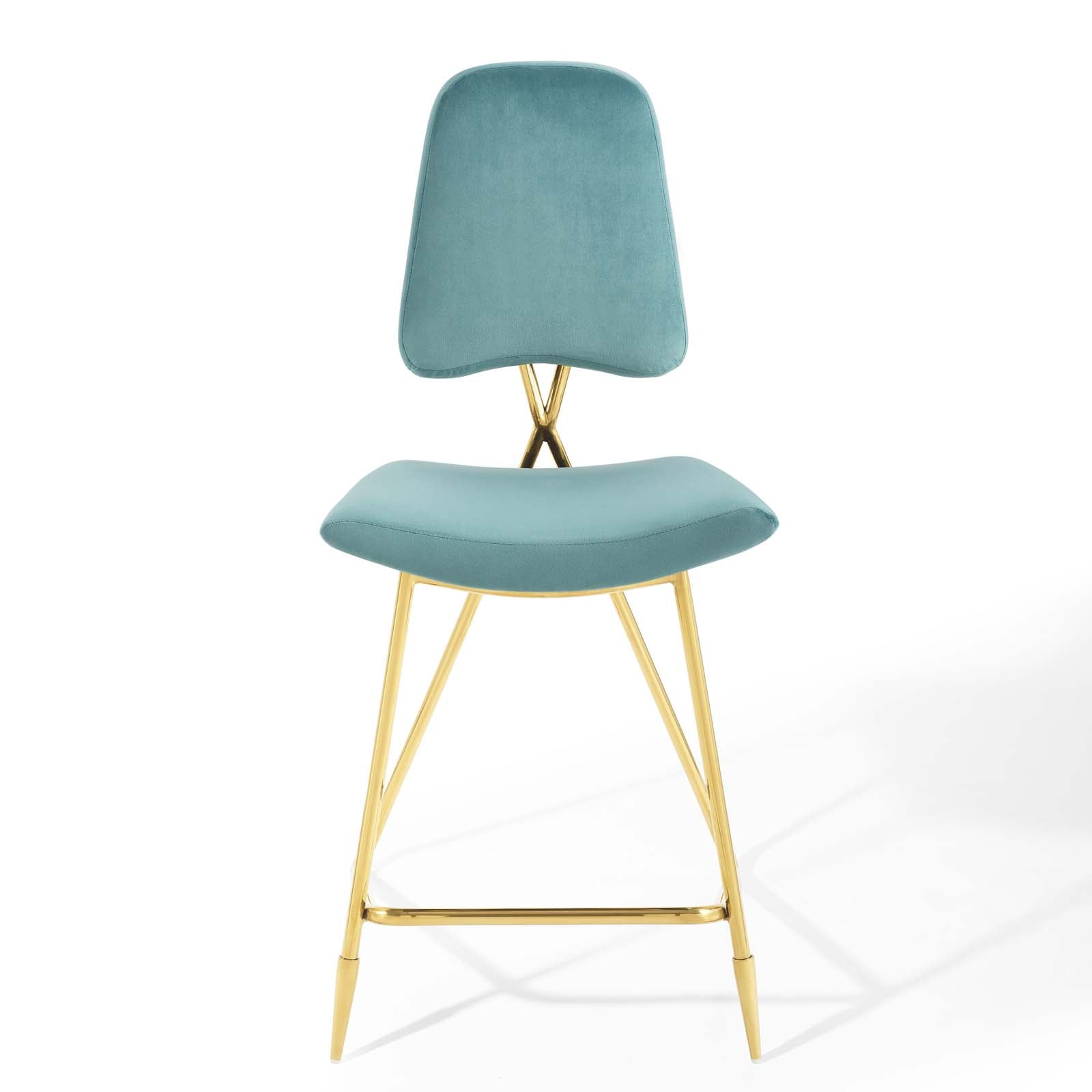 Ponder Performance Velvet Counter Stool-Counter Stool-Modway-Wall2Wall Furnishings