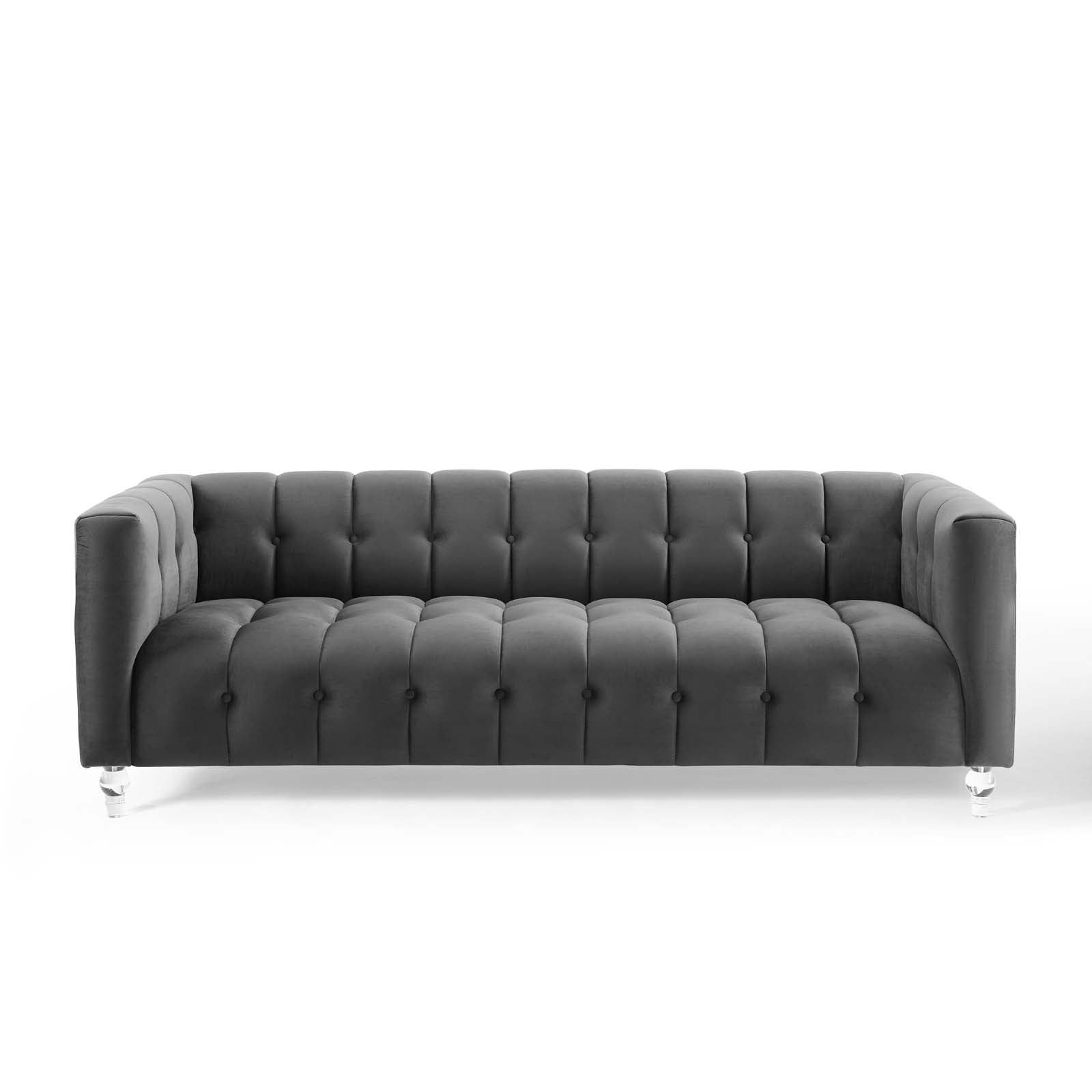 Mesmer Channel Tufted Button Performance Velvet Sofa-Sofa-Modway-Wall2Wall Furnishings