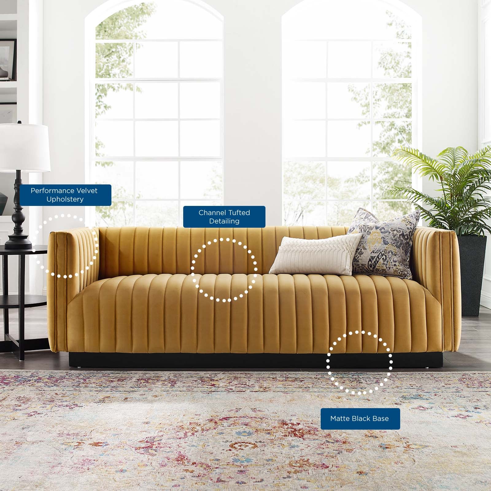 Conjure Channel Tufted Velvet Sofa-Sofa-Modway-Wall2Wall Furnishings