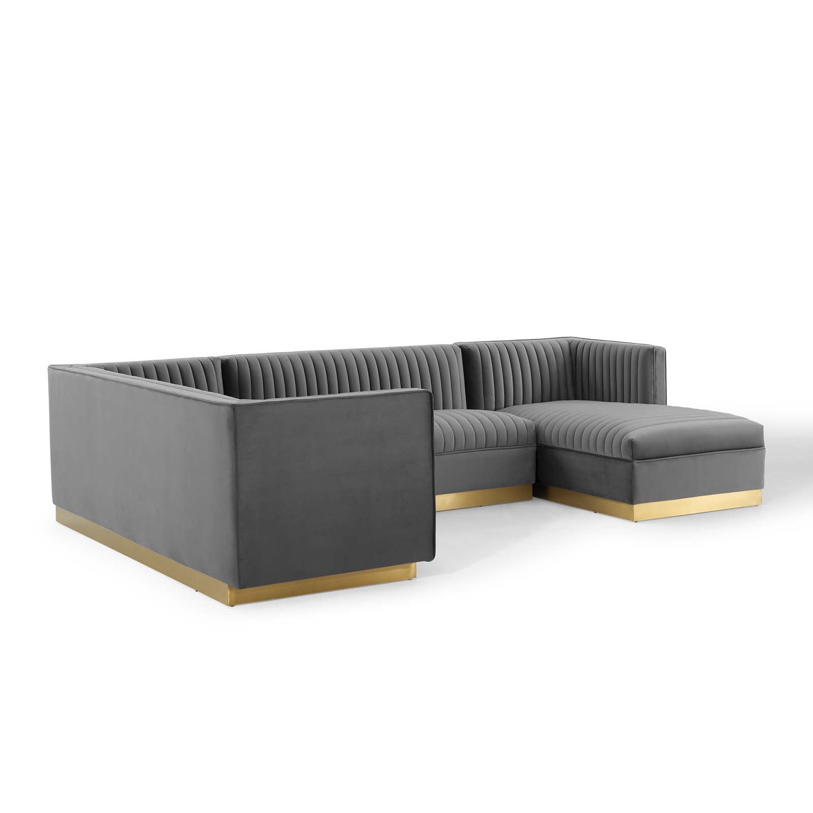 Sanguine 3 Piece Performance Velvet Sectional Sofa Set-Sectional-Modway-Wall2Wall Furnishings