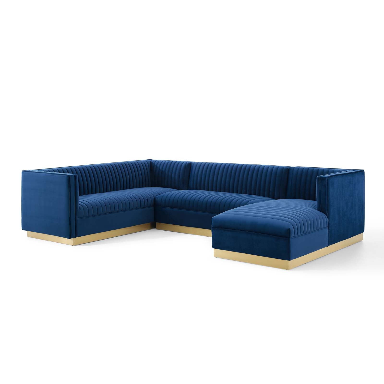Sanguine 3 Piece Performance Velvet Sectional Sofa Set-Sectional-Modway-Wall2Wall Furnishings