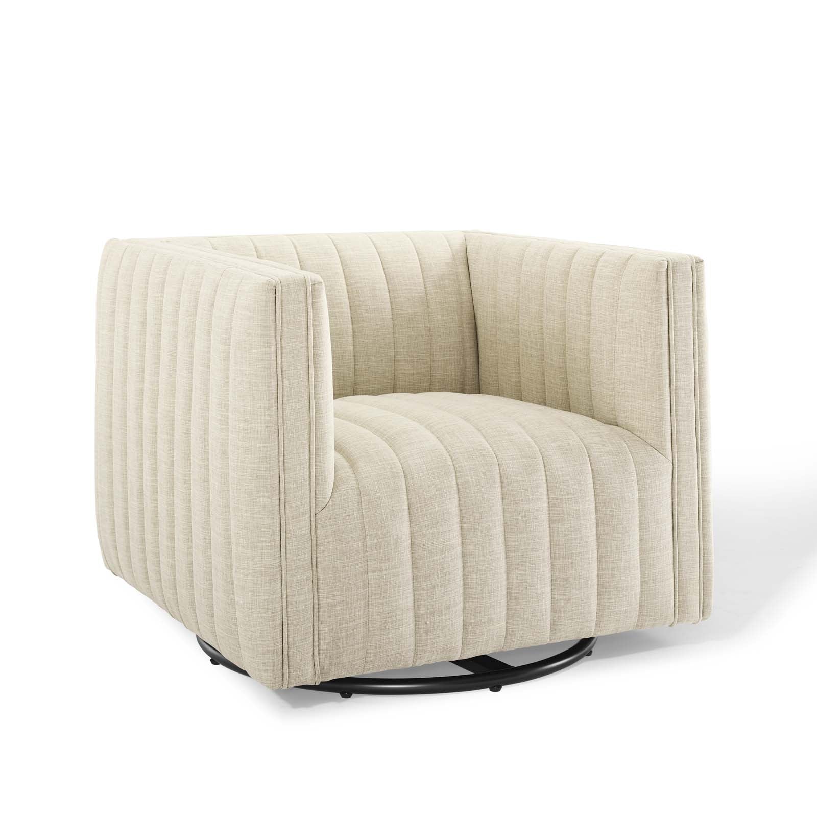 Conjure Tufted Swivel Upholstered Armchair-Armchair-Modway-Wall2Wall Furnishings