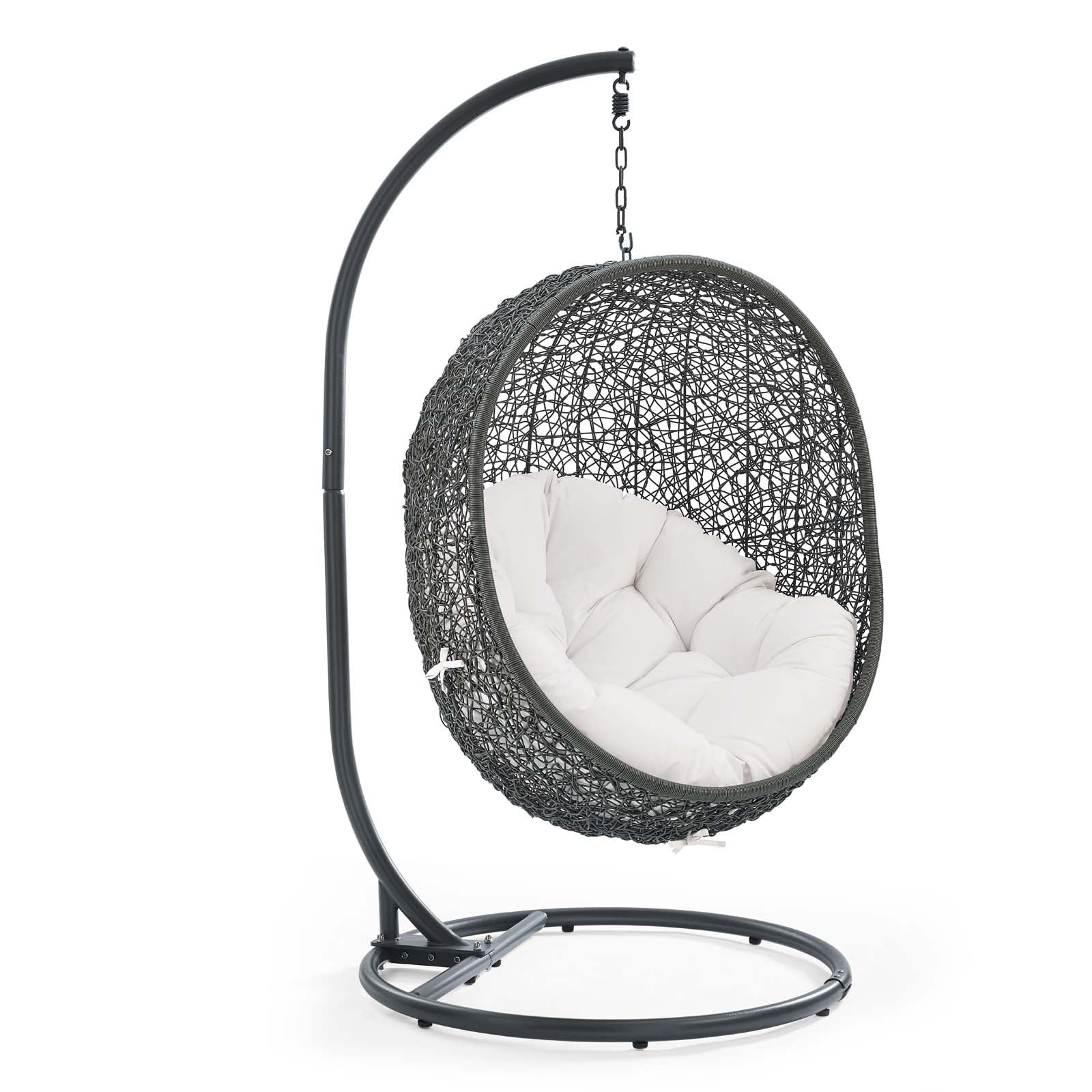 Hide Outdoor Patio Sunbrella® Swing Chair With Stand-Outdoor Swing Chair-Modway-Wall2Wall Furnishings