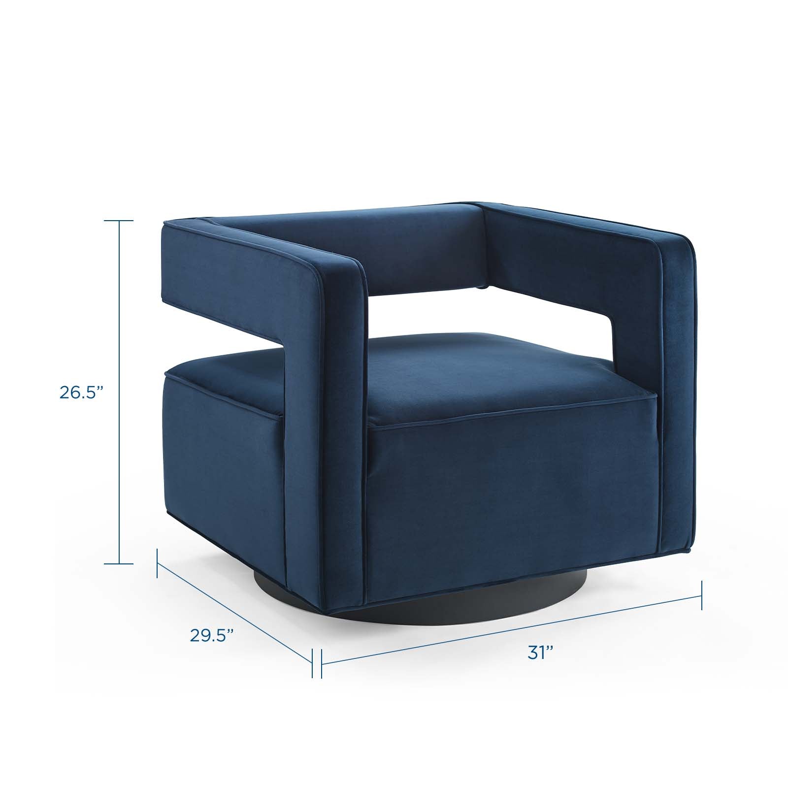 Booth Performance Velvet Swivel Armchair-Armchair-Modway-Wall2Wall Furnishings