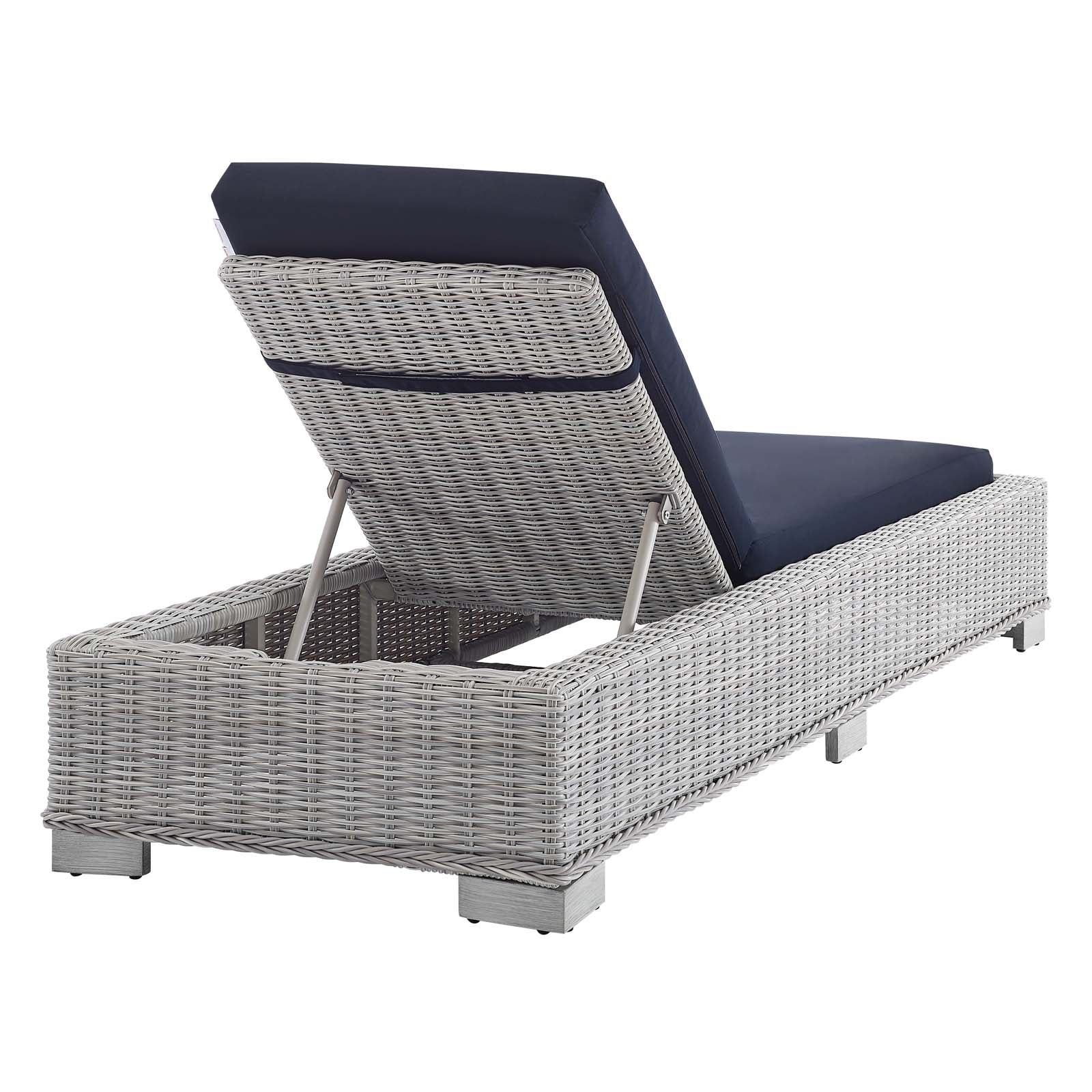 Conway Sunbrella® Outdoor Patio Wicker Rattan Chaise Lounge-Outdoor Lounge Chair-Modway-Wall2Wall Furnishings