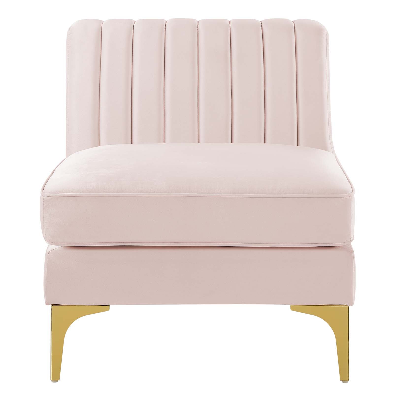 Triumph Channel Tufted Performance Velvet Armless Chair-Armless Chair-Modway-Wall2Wall Furnishings