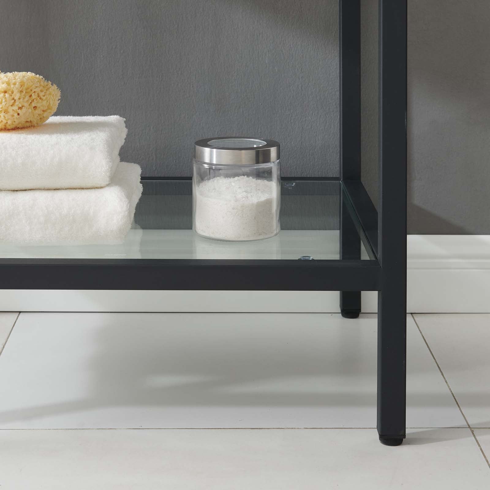 Kingsley 36" Black Stainless Steel Bathroom Vanity-Bathroom Vanity-Modway-Wall2Wall Furnishings