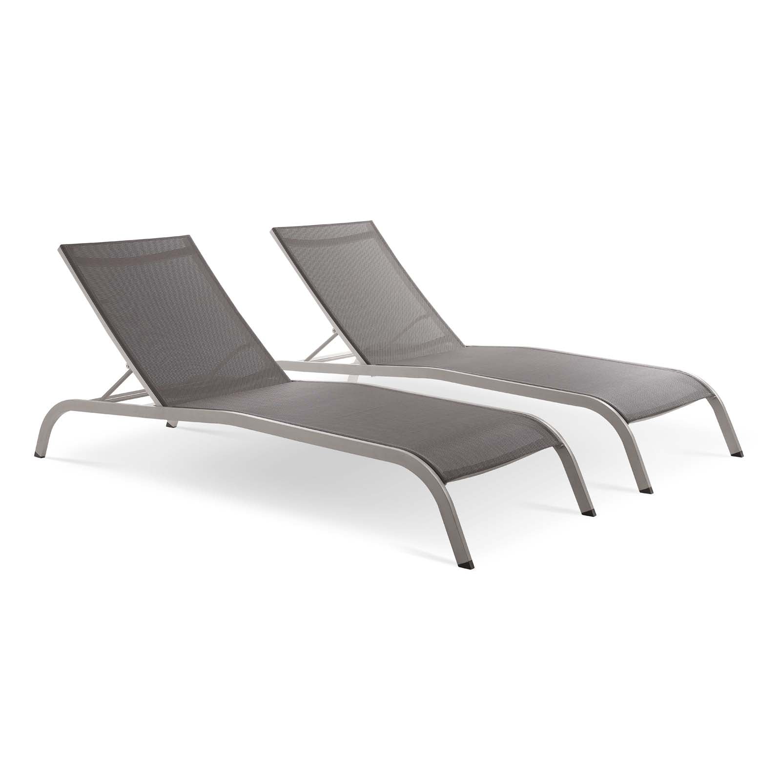 Savannah Outdoor Patio Mesh Chaise Lounge Set of 2-Outdoor Set-Modway-Wall2Wall Furnishings