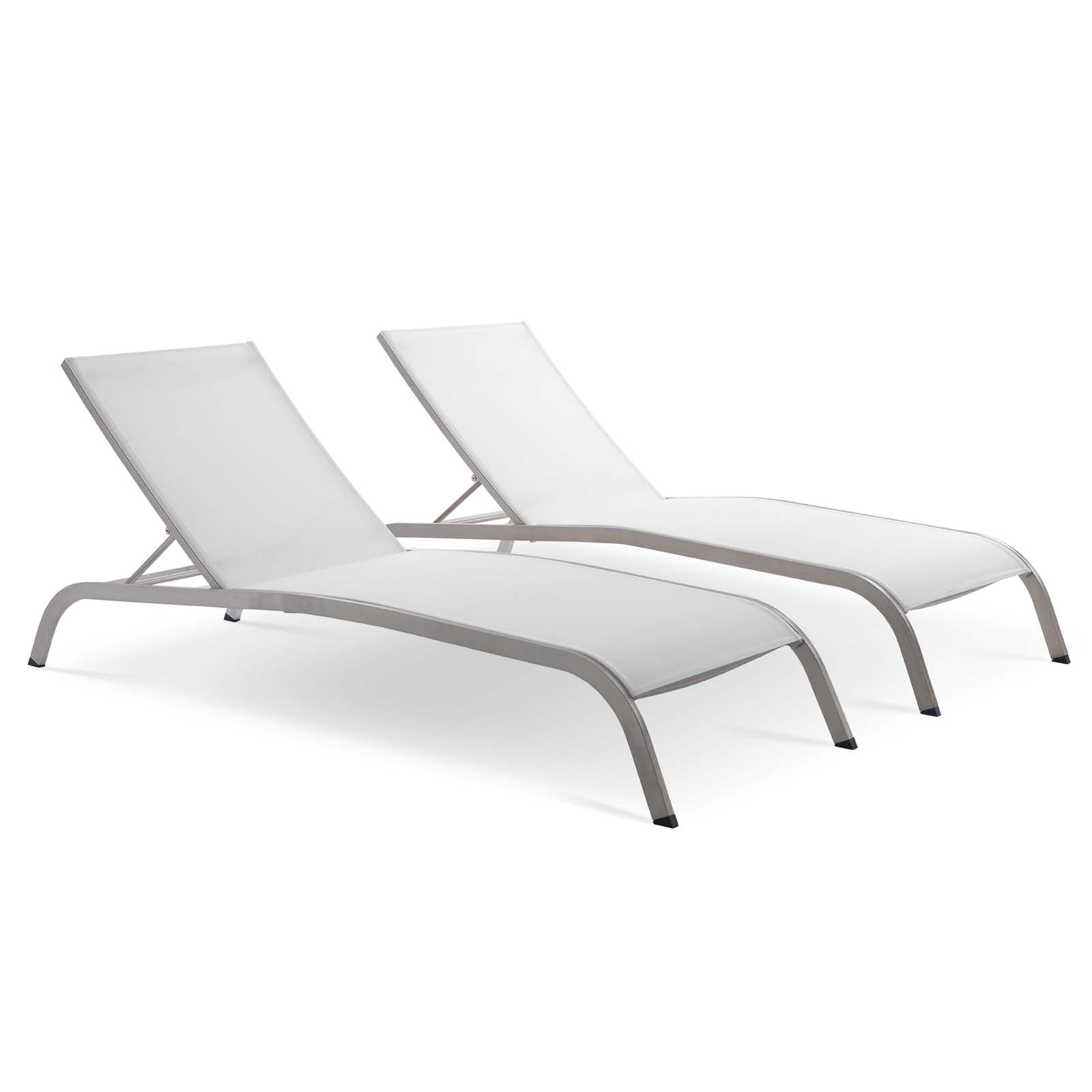 Savannah Outdoor Patio Mesh Chaise Lounge Set of 2-Outdoor Set-Modway-Wall2Wall Furnishings