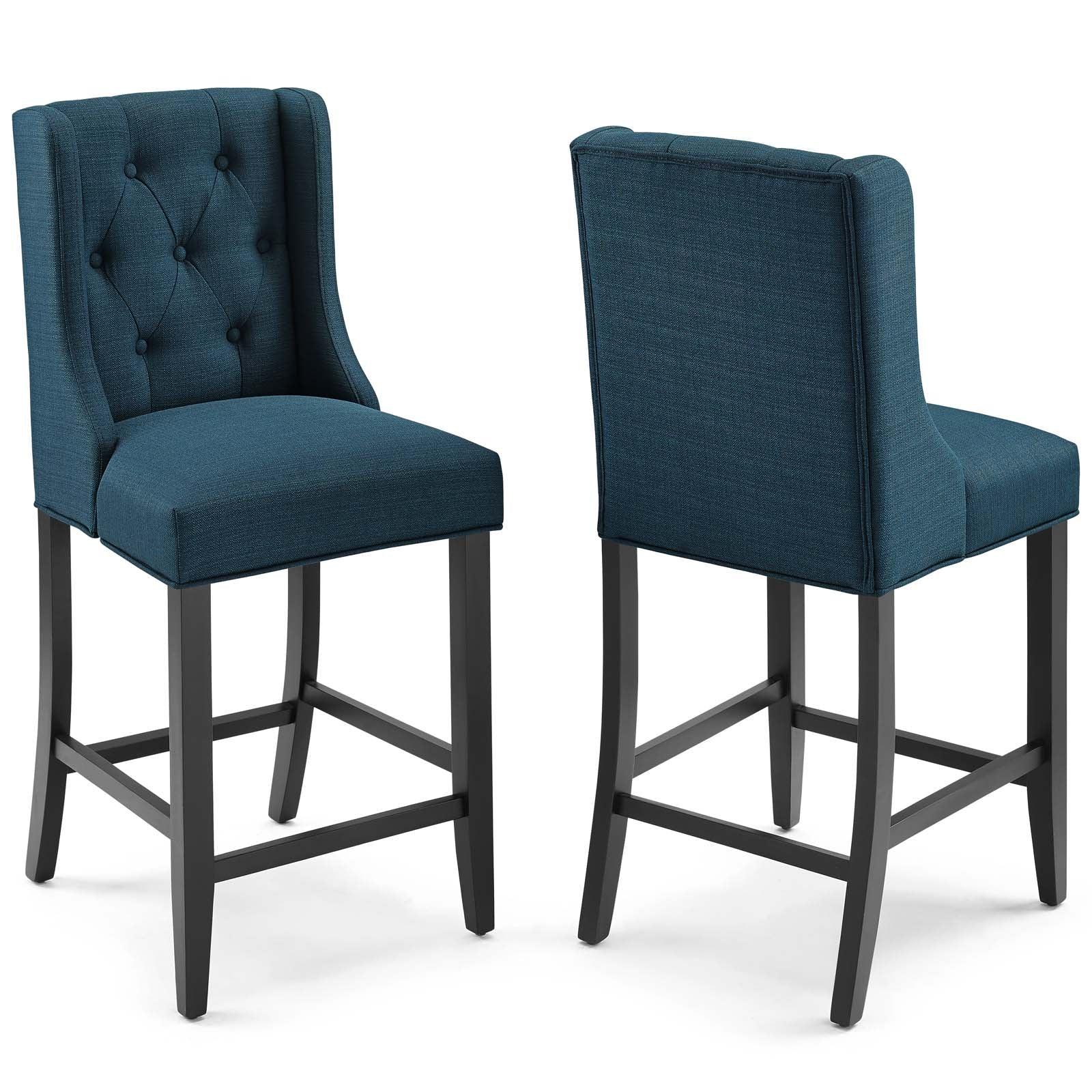 Baronet Upholstered Fabric Counter Bar Stool Set of 2