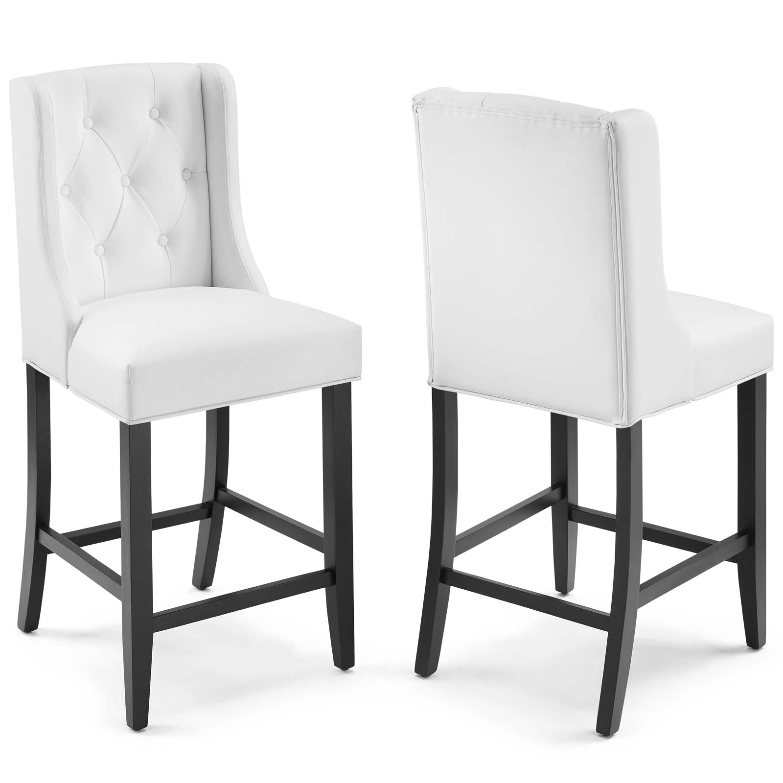 Baronet Counter Bar Stool Faux Leather Set of 2-Counter Stool-Modway-Wall2Wall Furnishings