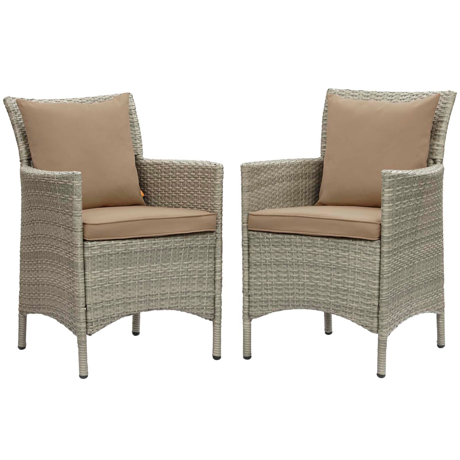Conduit Outdoor Patio Wicker Rattan Dining Armchair Set of 2-Outdoor Set-Modway-Wall2Wall Furnishings