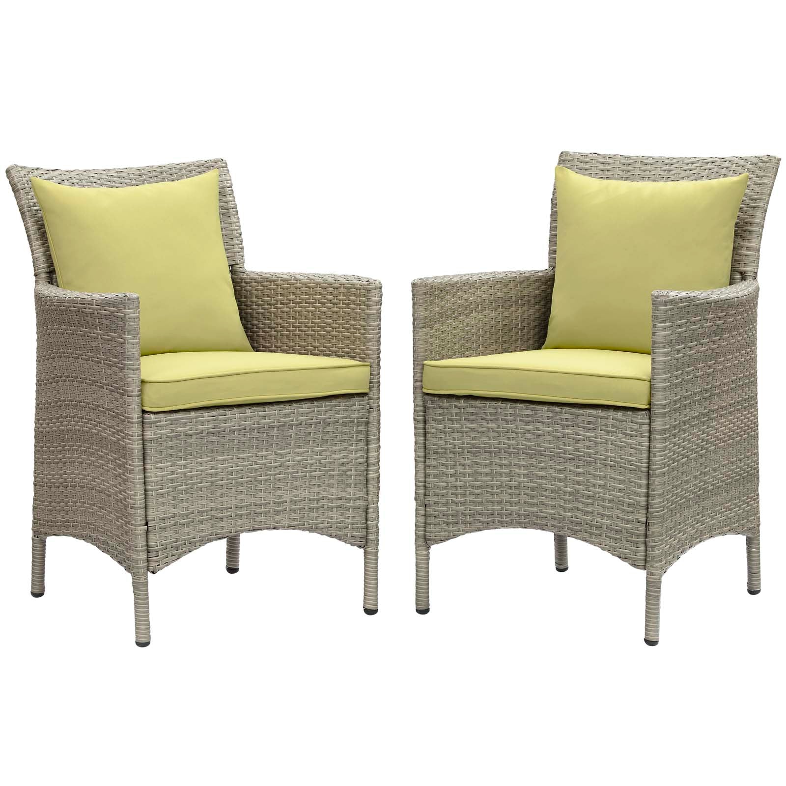 Conduit Outdoor Patio Wicker Rattan Dining Armchair Set of 2-Outdoor Set-Modway-Wall2Wall Furnishings