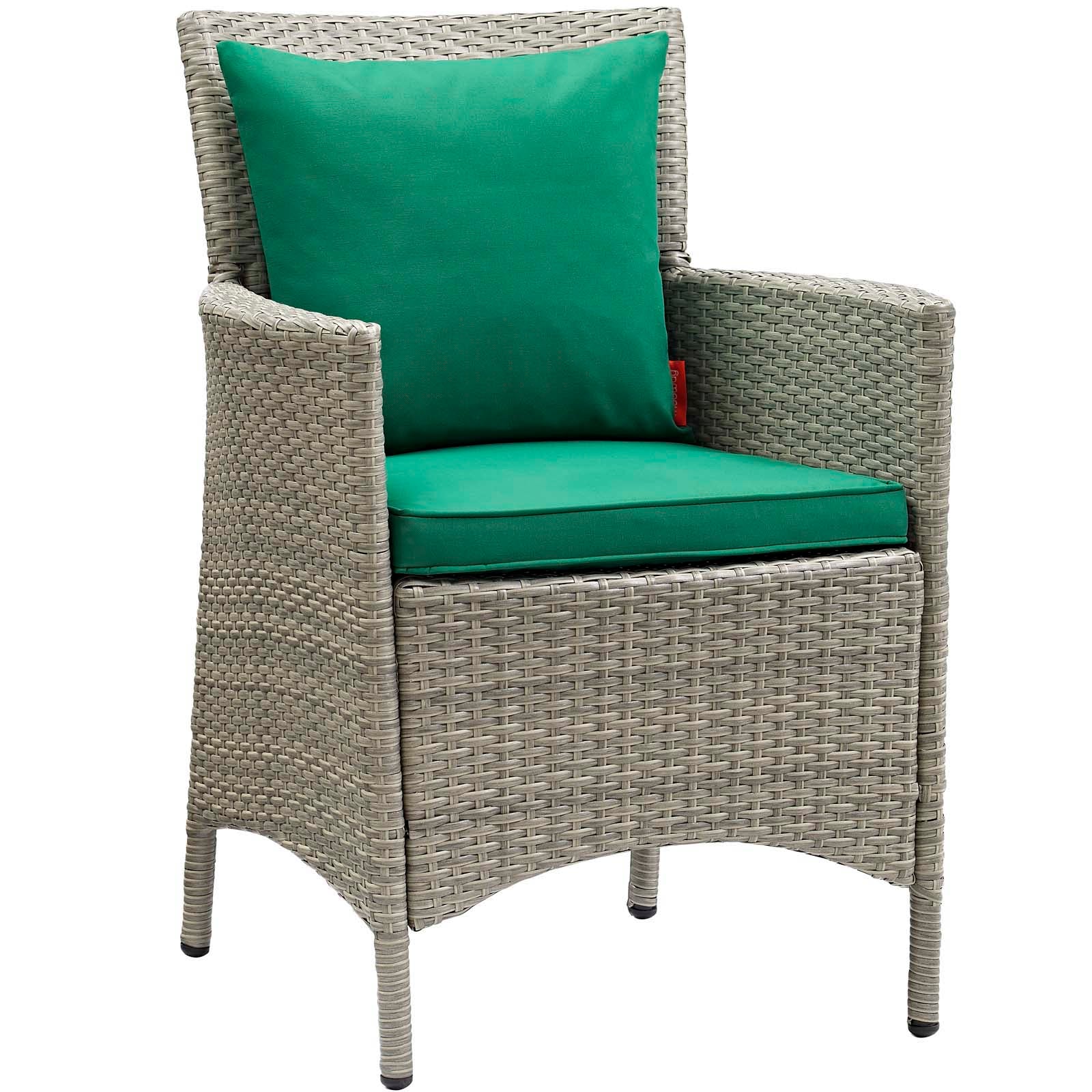 Conduit Outdoor Patio Wicker Rattan Dining Armchair Set of 4-Outdoor Dining Set-Modway-Wall2Wall Furnishings