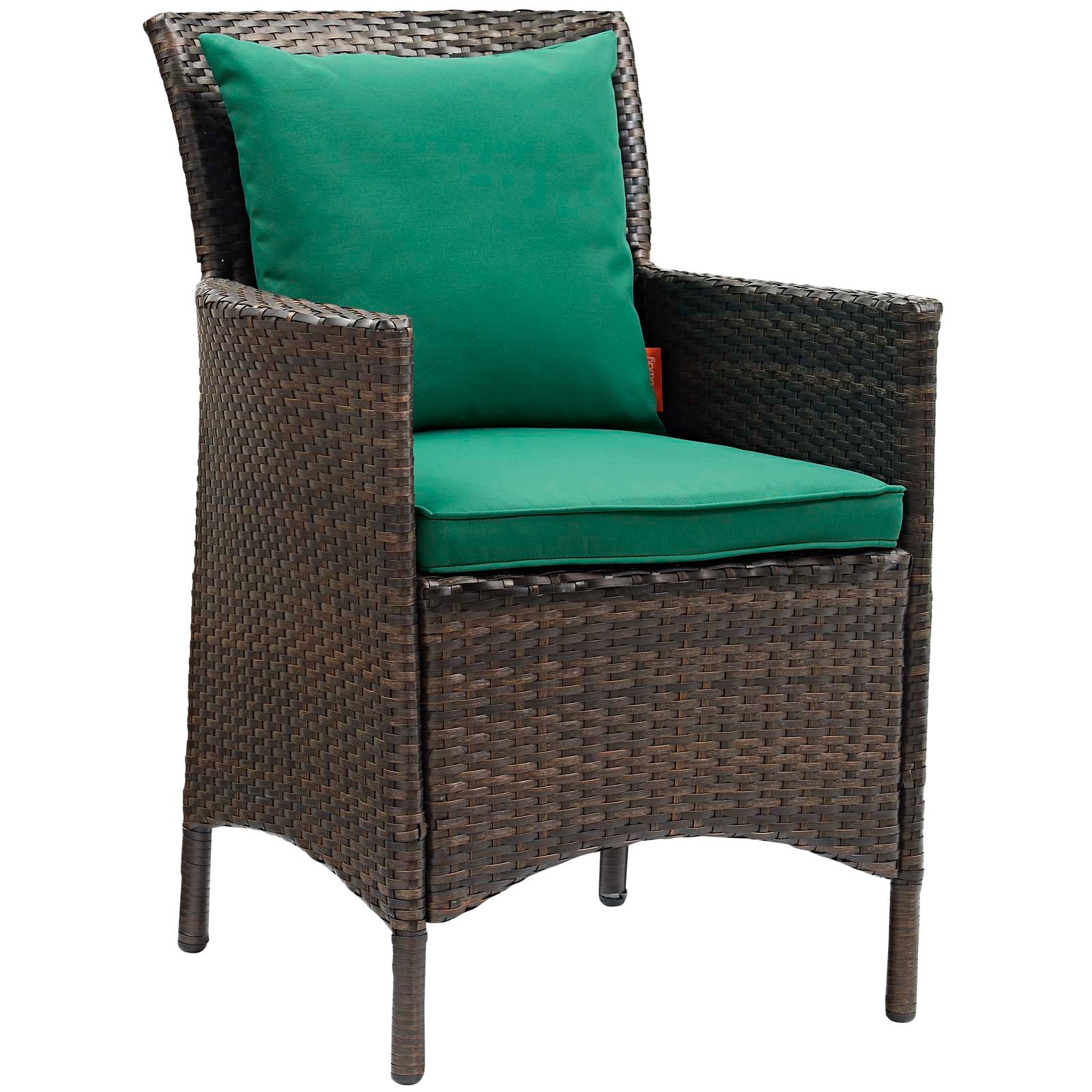 Conduit Outdoor Patio Wicker Rattan Dining Armchair Set of 4-Outdoor Dining Chair-Modway-Wall2Wall Furnishings