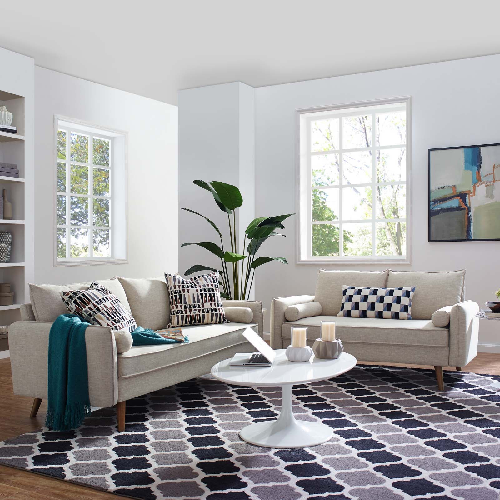 Revive Upholstered Fabric Sofa and Loveseat Set-Sofa Set-Modway-Wall2Wall Furnishings