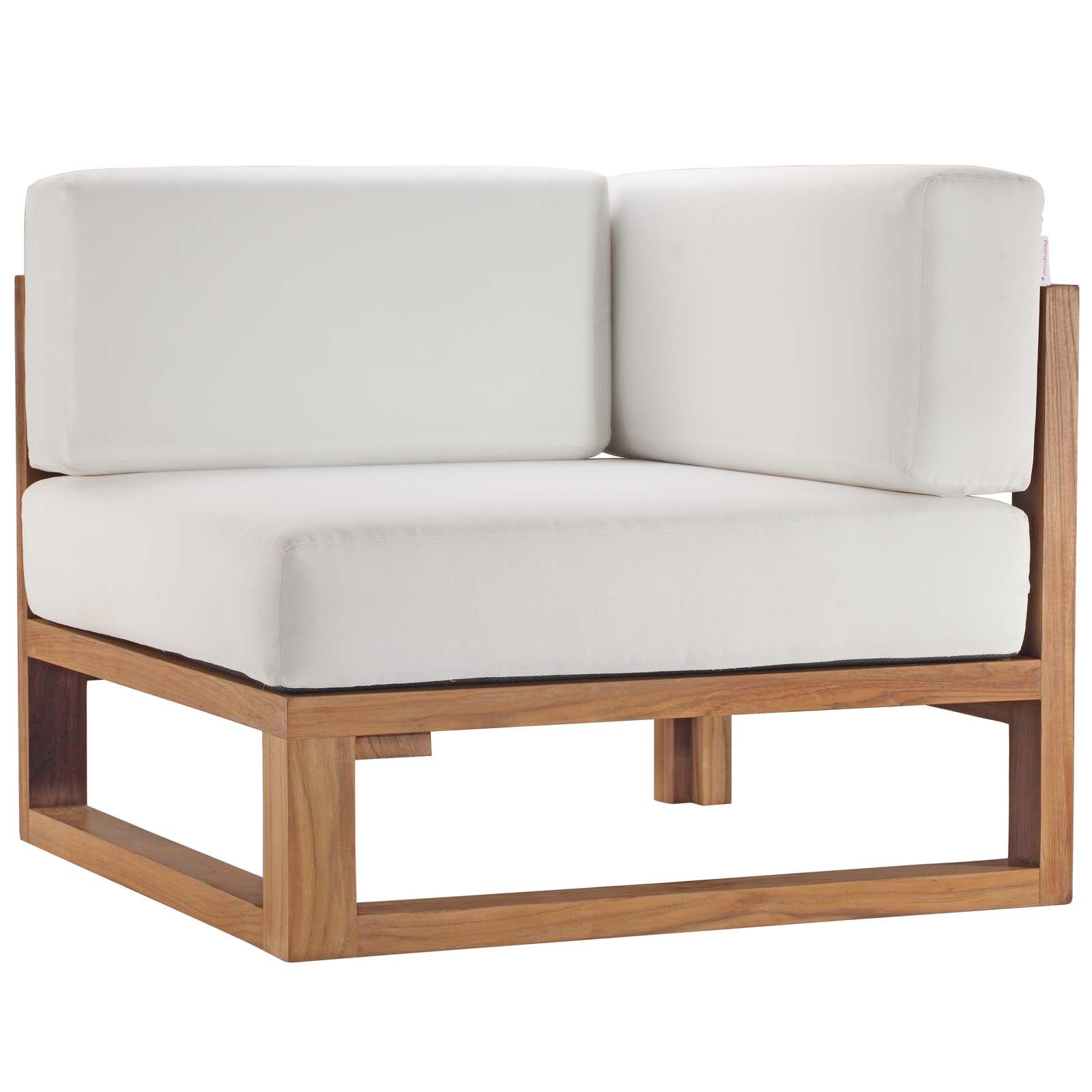 Upland Outdoor Patio Teak Wood Corner Chair-Outdoor Corner Chair-Modway-Wall2Wall Furnishings