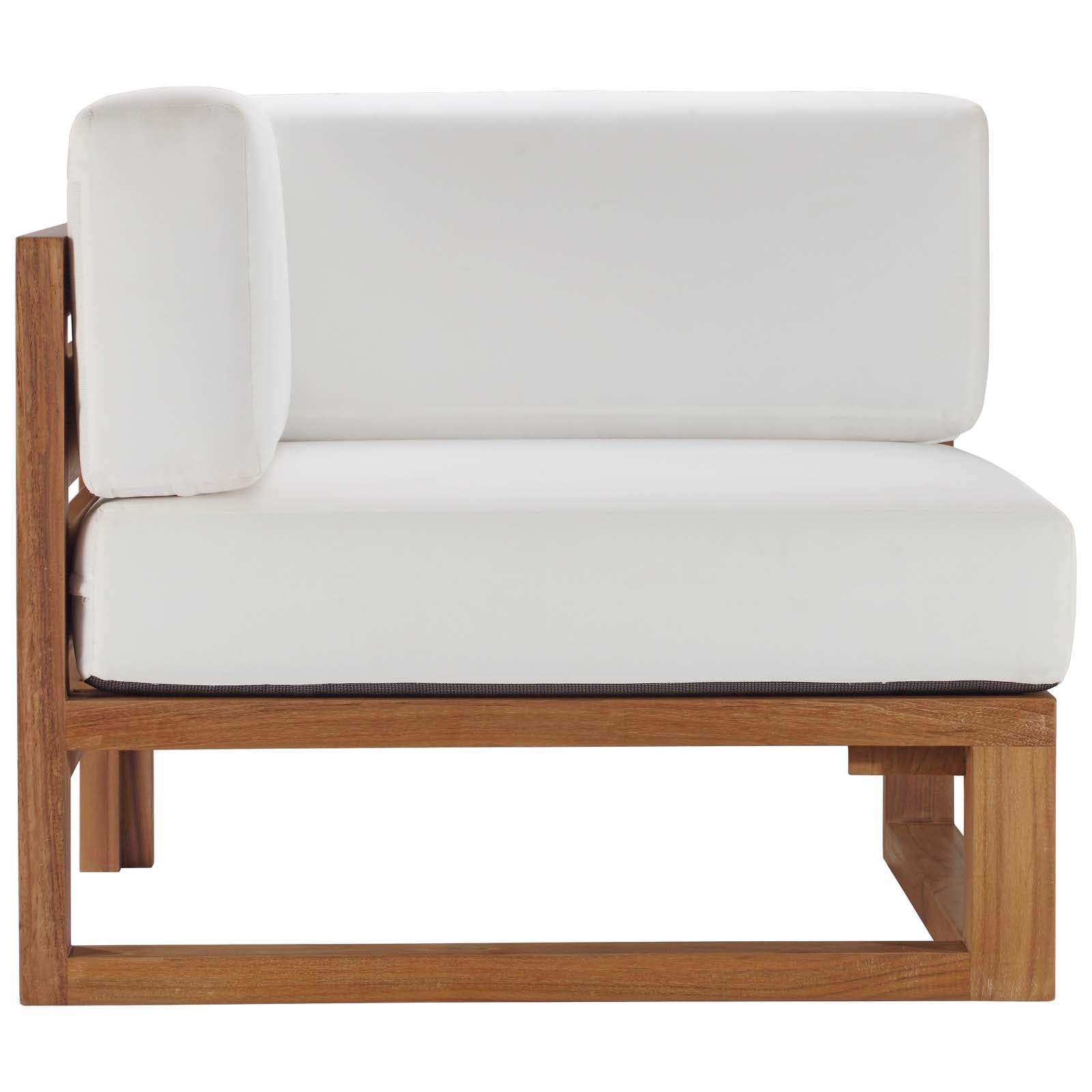 Upland Outdoor Patio Teak Wood Corner Chair-Outdoor Corner Chair-Modway-Wall2Wall Furnishings