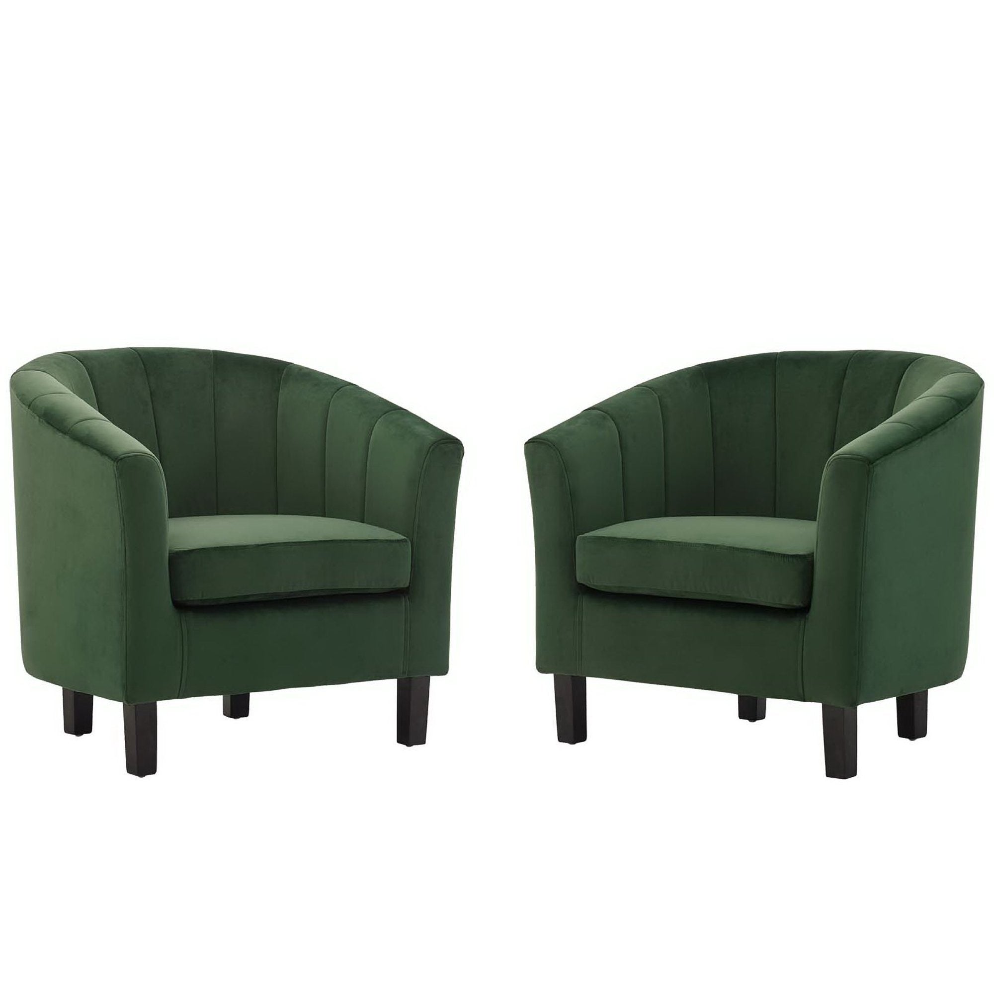 Prospect Channel Tufted Performance Velvet Armchair Set of 2