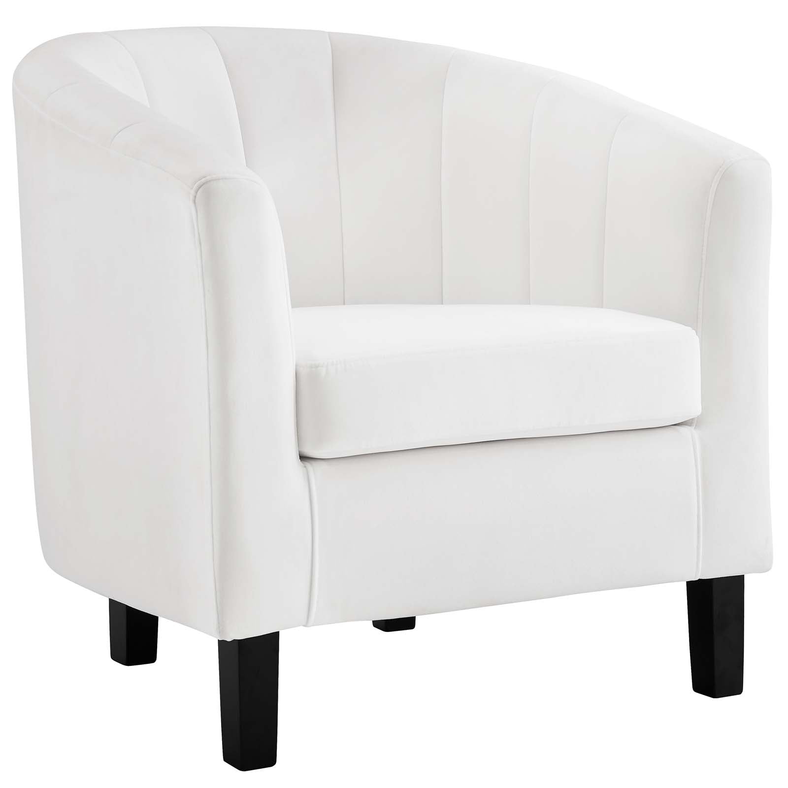 Prospect Channel Tufted Performance Velvet Armchair Set of 2-Sofa Set-Modway-Wall2Wall Furnishings
