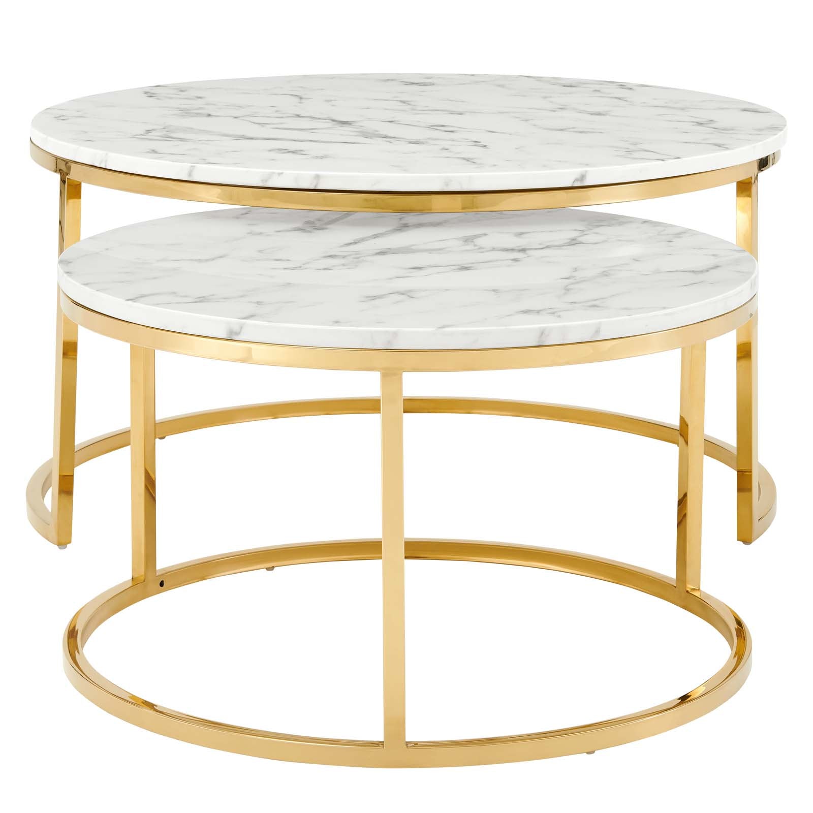 Ravenna Artificial Marble Nesting Coffee Table-Coffee Table-Modway-Wall2Wall Furnishings