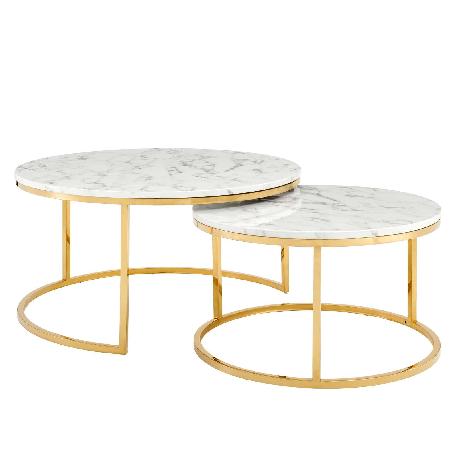 Ravenna Artificial Marble Nesting Coffee Table-Coffee Table-Modway-Wall2Wall Furnishings