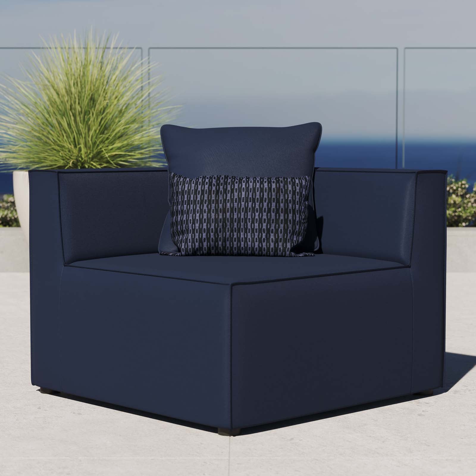 Saybrook Outdoor Patio Upholstered Sectional Sofa Corner Chair-Outdoor Sofa-Modway-Wall2Wall Furnishings