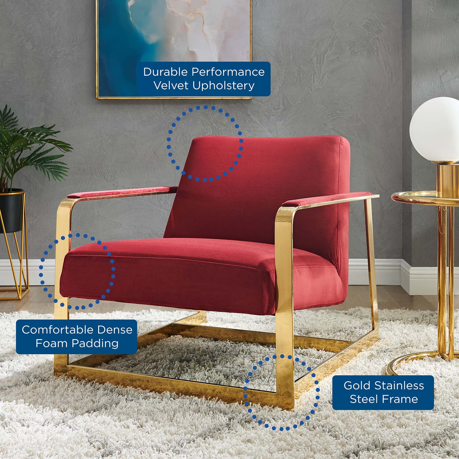 Seg Performance Velvet Accent Chair-Accent Chair-Modway-Wall2Wall Furnishings