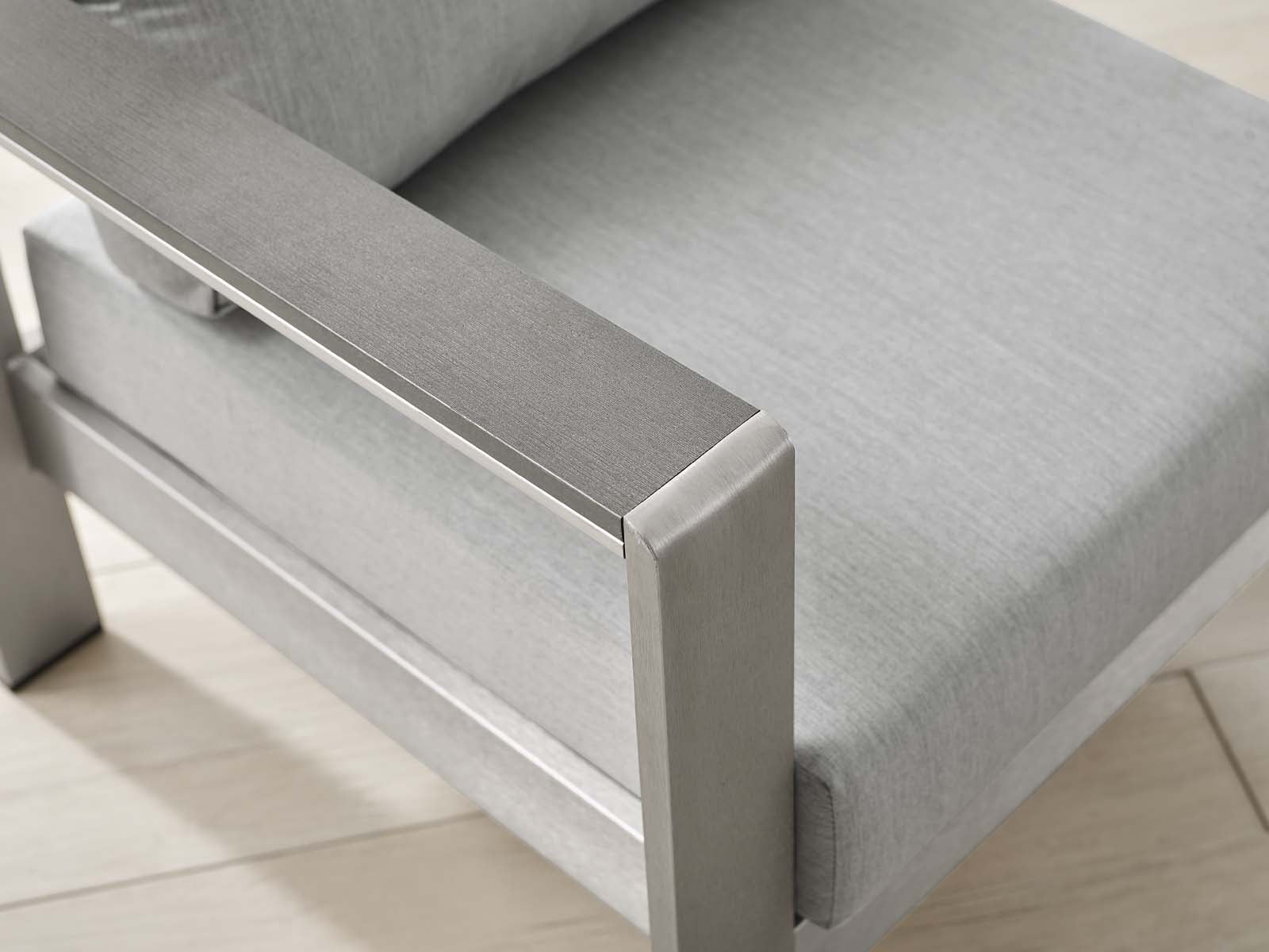 Shore Sunbrella® Fabric Aluminum Outdoor Patio Armchair-Outdoor Arm Chair-Modway-Wall2Wall Furnishings
