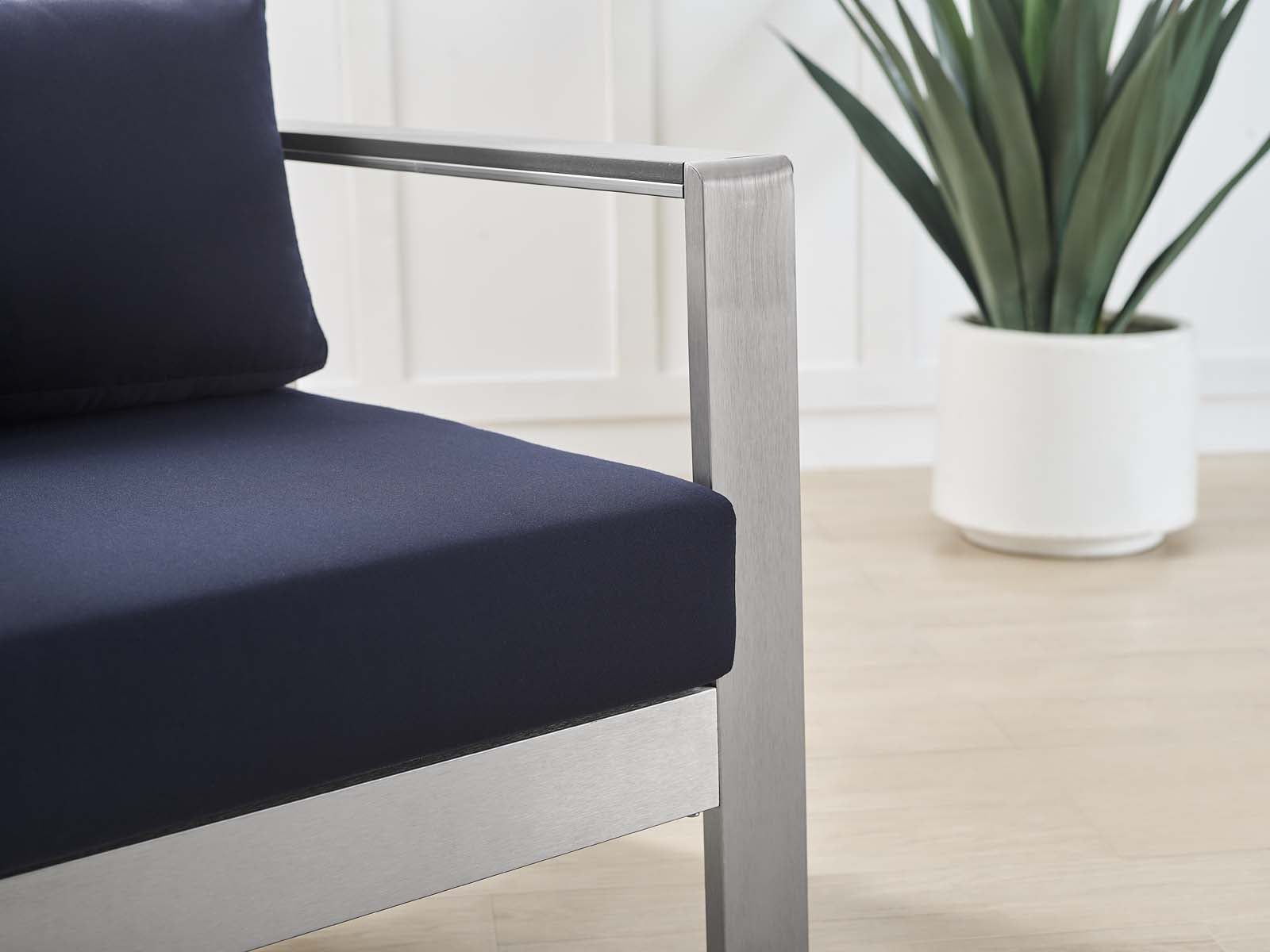 Shore Sunbrella® Fabric Aluminum Outdoor Patio Armchair-Outdoor Arm Chair-Modway-Wall2Wall Furnishings