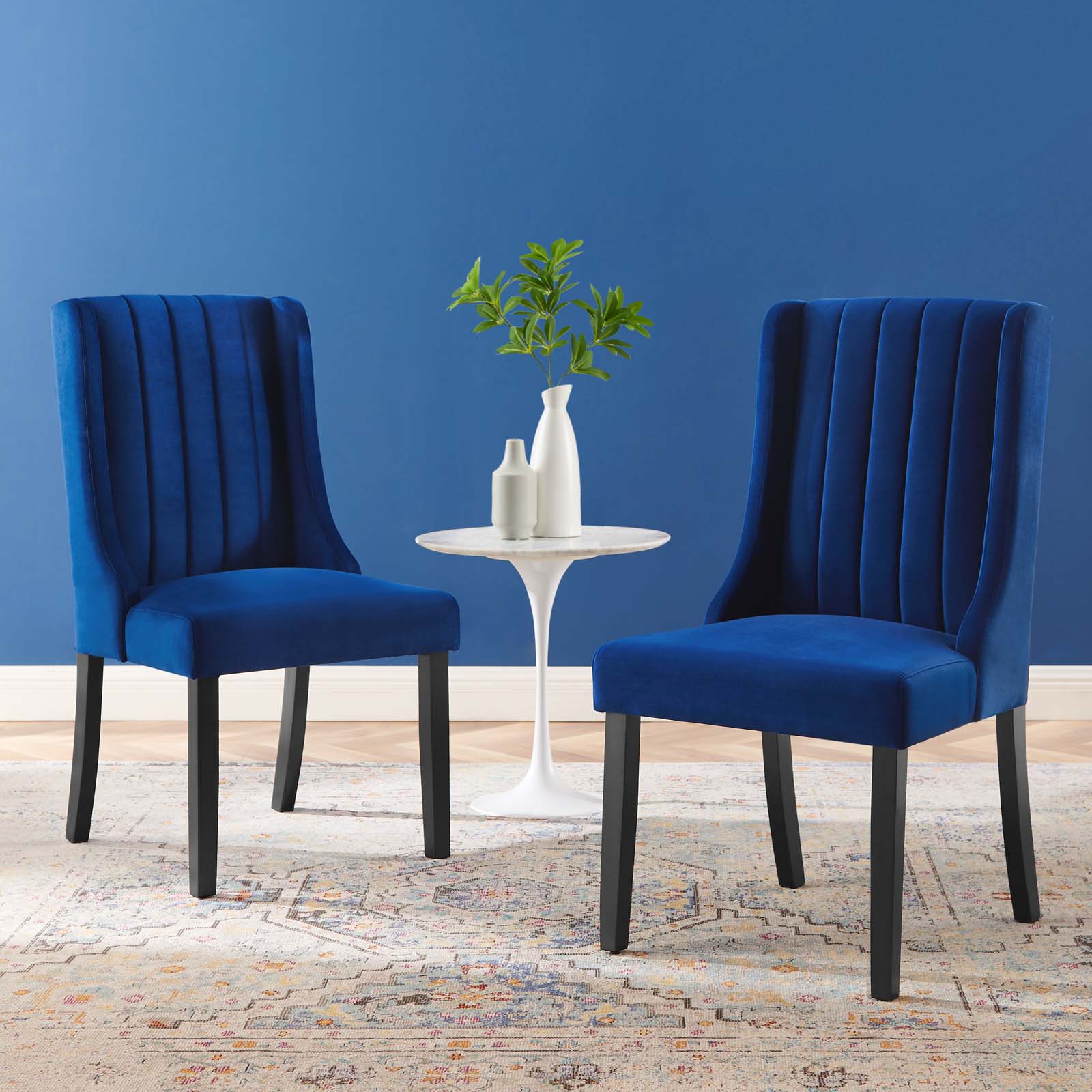 Renew Parsons Performance Velvet Dining Side Chairs - Set of 2-Dining Chair-Modway-Wall2Wall Furnishings