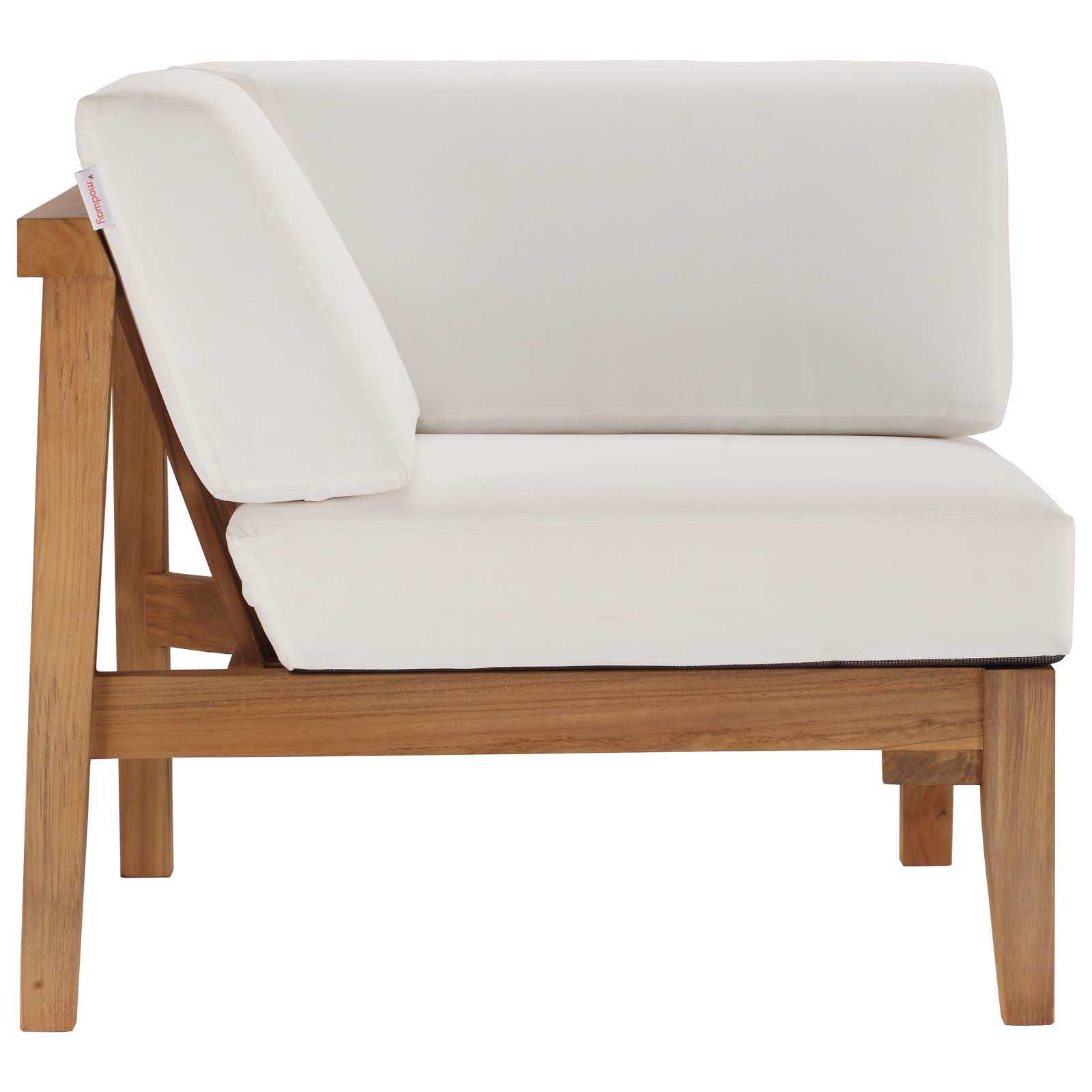 Bayport Outdoor Patio Teak Wood 3-Piece Sectional Sofa Set-Outdoor Set-Modway-Wall2Wall Furnishings