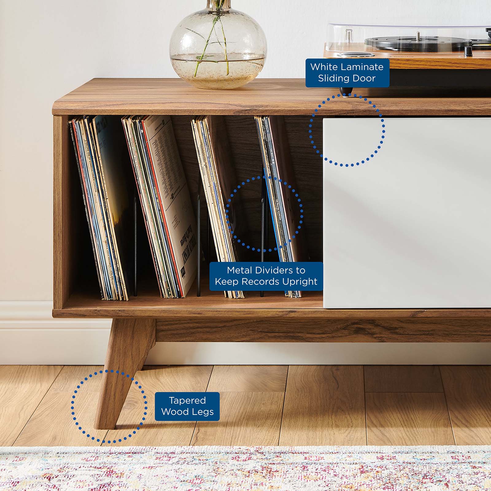Envision Vinyl Record Display Stand-Record Stand-Modway-Wall2Wall Furnishings