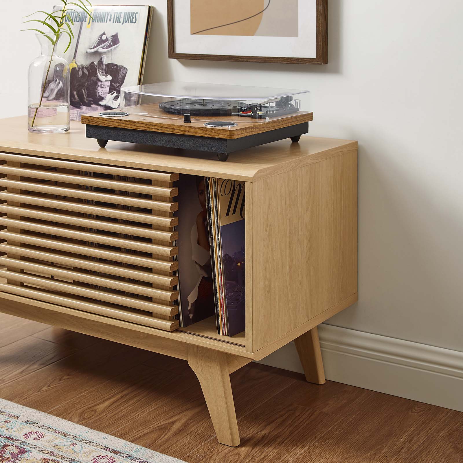 Render Vinyl Record Display Stand-Record Stand-Modway-Wall2Wall Furnishings