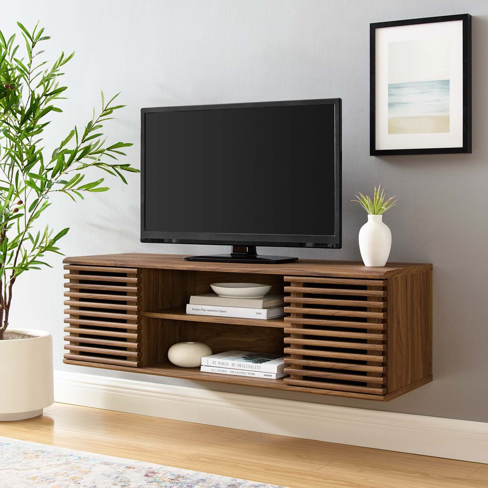 Render 46" Wall-Mount Media Console TV Stand-TV Stand-Modway-Wall2Wall Furnishings