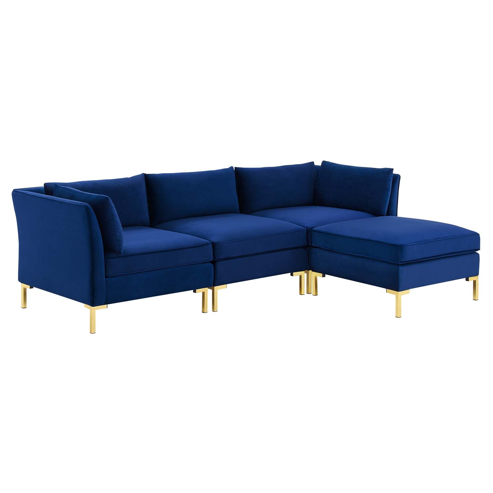 Ardent 4-Piece Performance Velvet Sectional Sofa-Sectional-Modway-Wall2Wall Furnishings