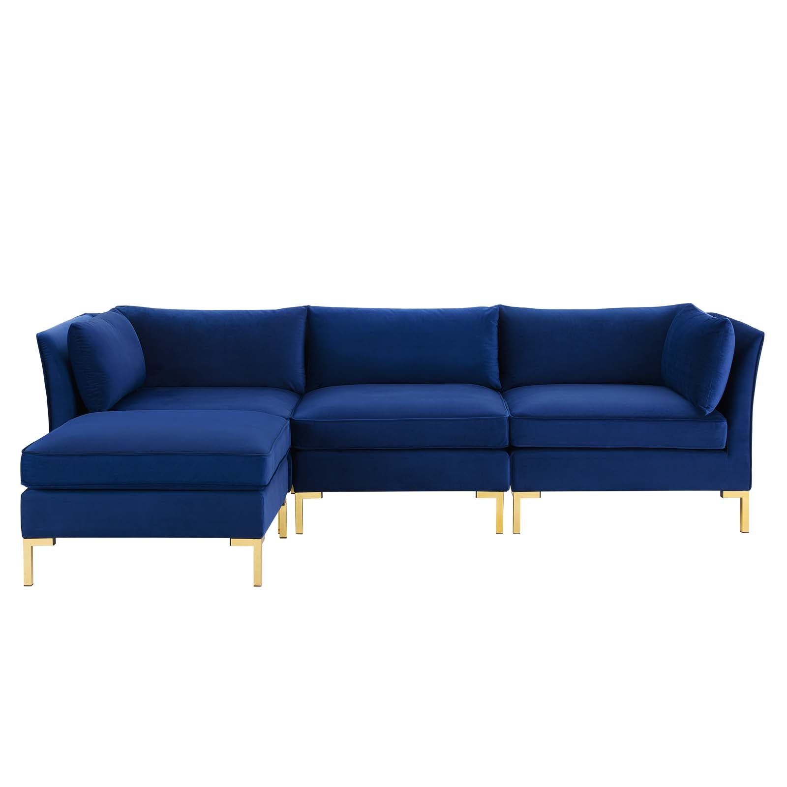 Ardent 4-Piece Performance Velvet Sectional Sofa-Sectional-Modway-Wall2Wall Furnishings