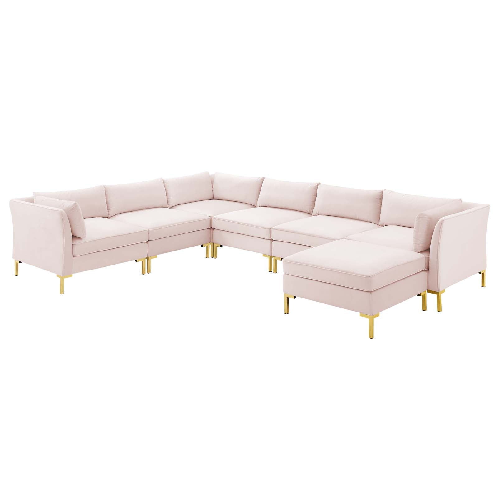 Ardent 7-Piece Performance Velvet Sectional Sofa-Sectional-Modway-Wall2Wall Furnishings