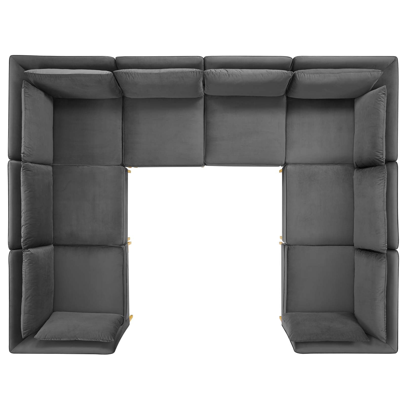 Ardent 8-Piece Performance Velvet Sectional Sofa-Sectional-Modway-Wall2Wall Furnishings