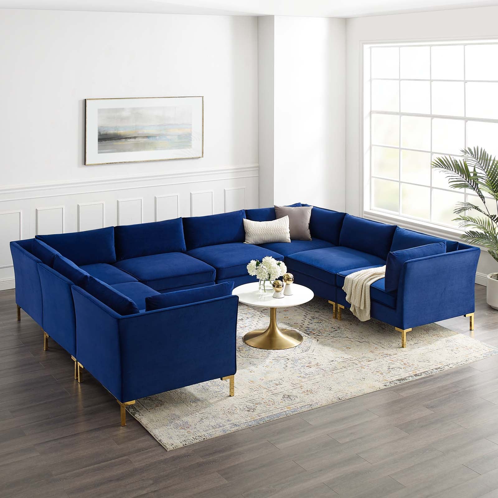 Ardent 8-Piece Performance Velvet Sectional Sofa-Sectional-Modway-Wall2Wall Furnishings