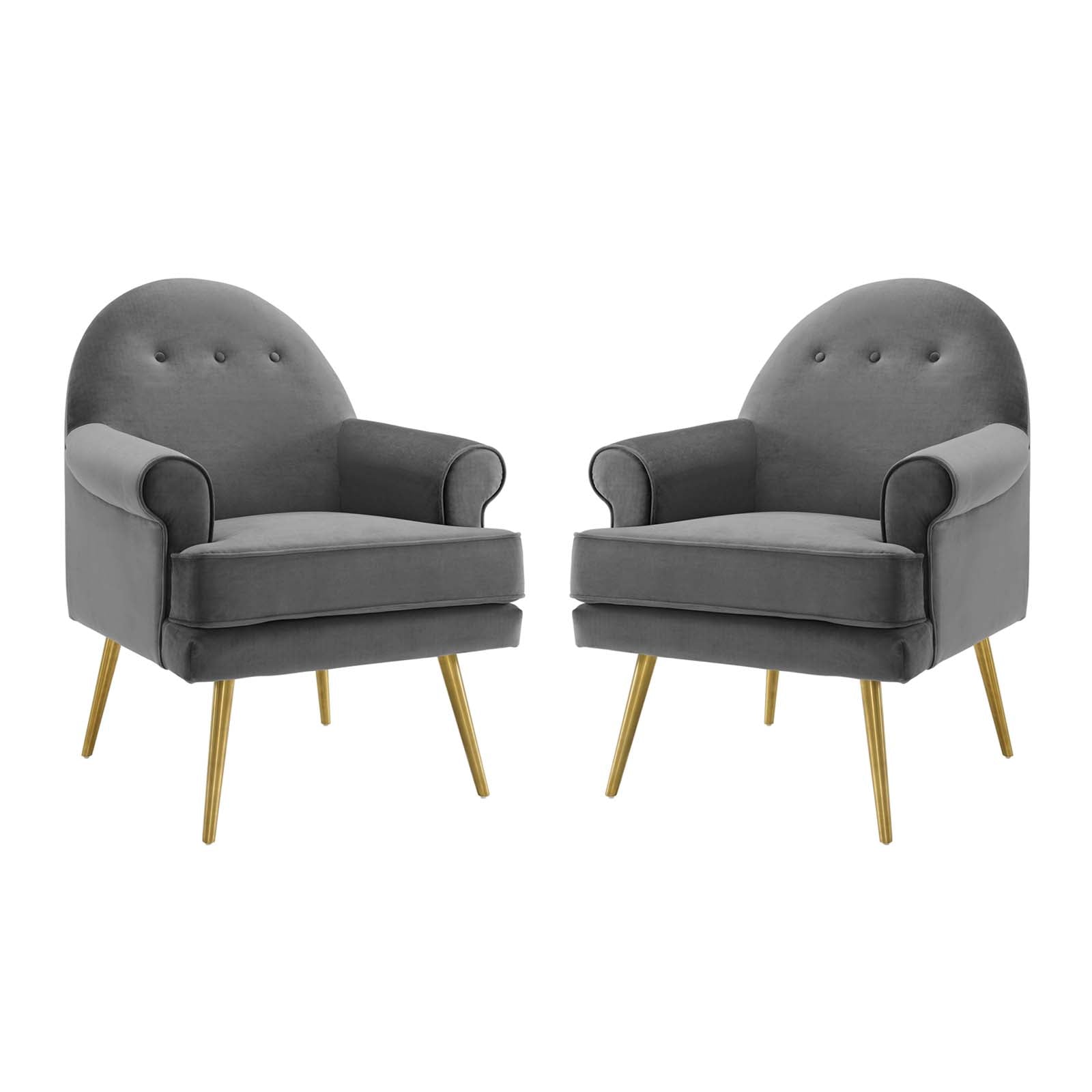 Revive Armchair Performance Velvet Set of 2-Sofa Set-Modway-Wall2Wall Furnishings