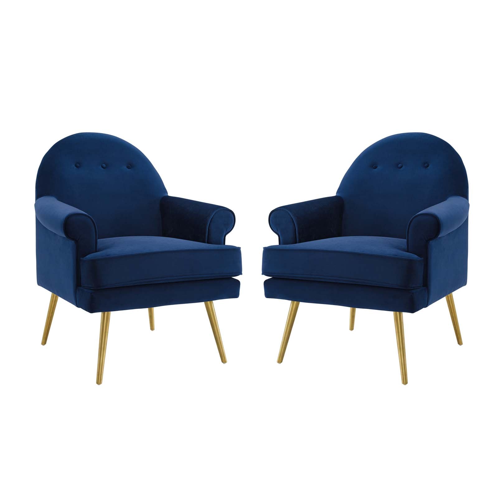 Revive Armchair Performance Velvet Set of 2-Sofa Set-Modway-Wall2Wall Furnishings