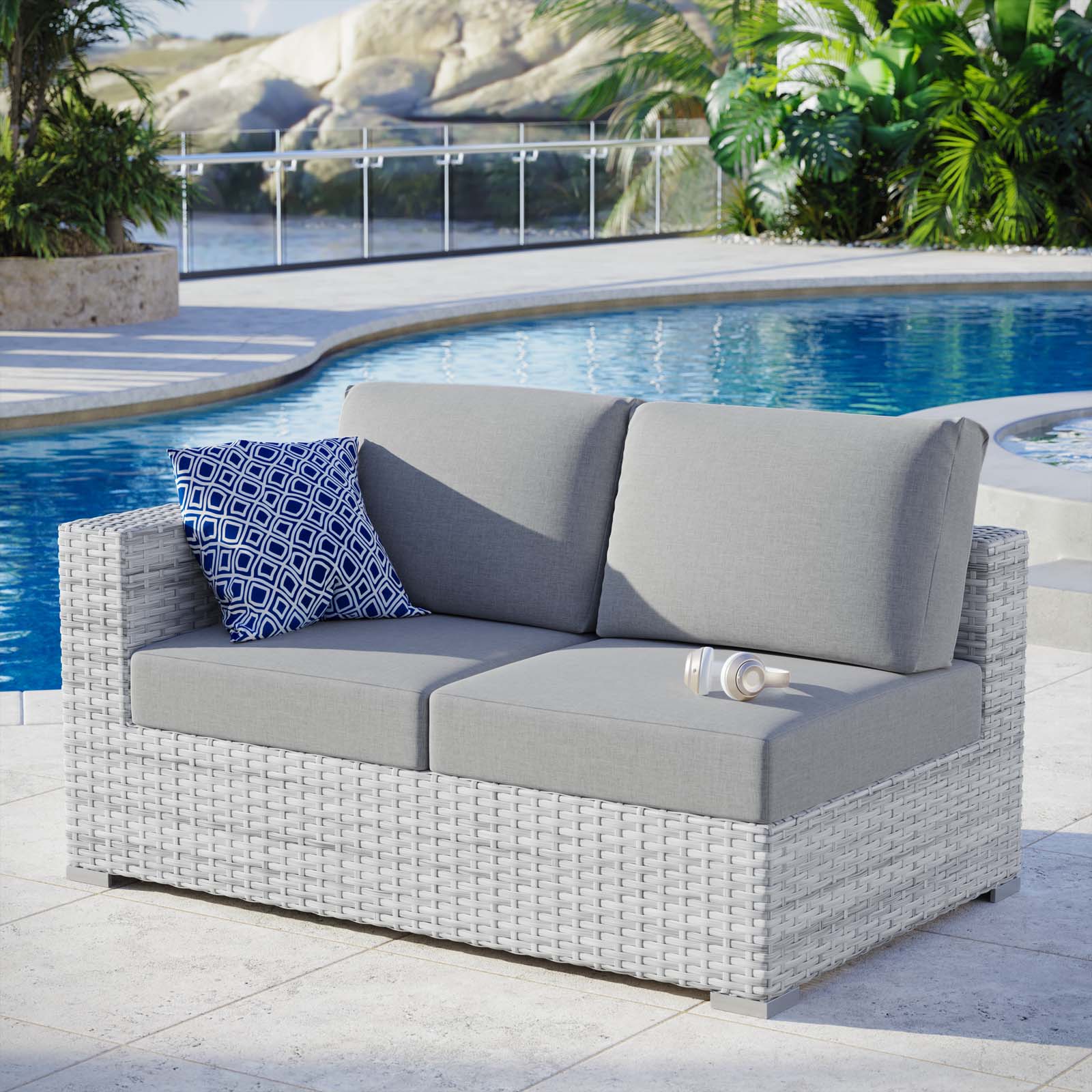 Convene Outdoor Patio Left-Arm Loveseat-Outdoor Loveseat-Modway-Wall2Wall Furnishings