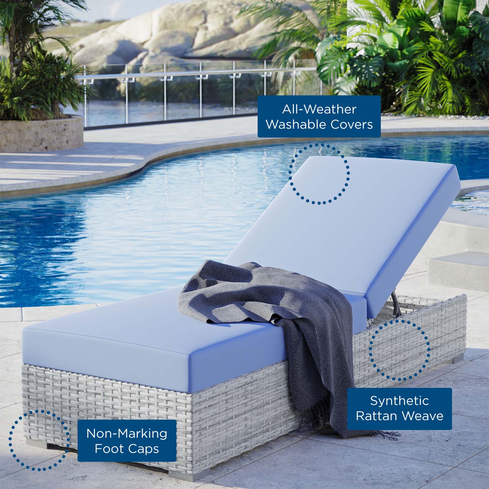 Convene Outdoor Patio Chaise-Outdoor Chaise-Modway-Wall2Wall Furnishings