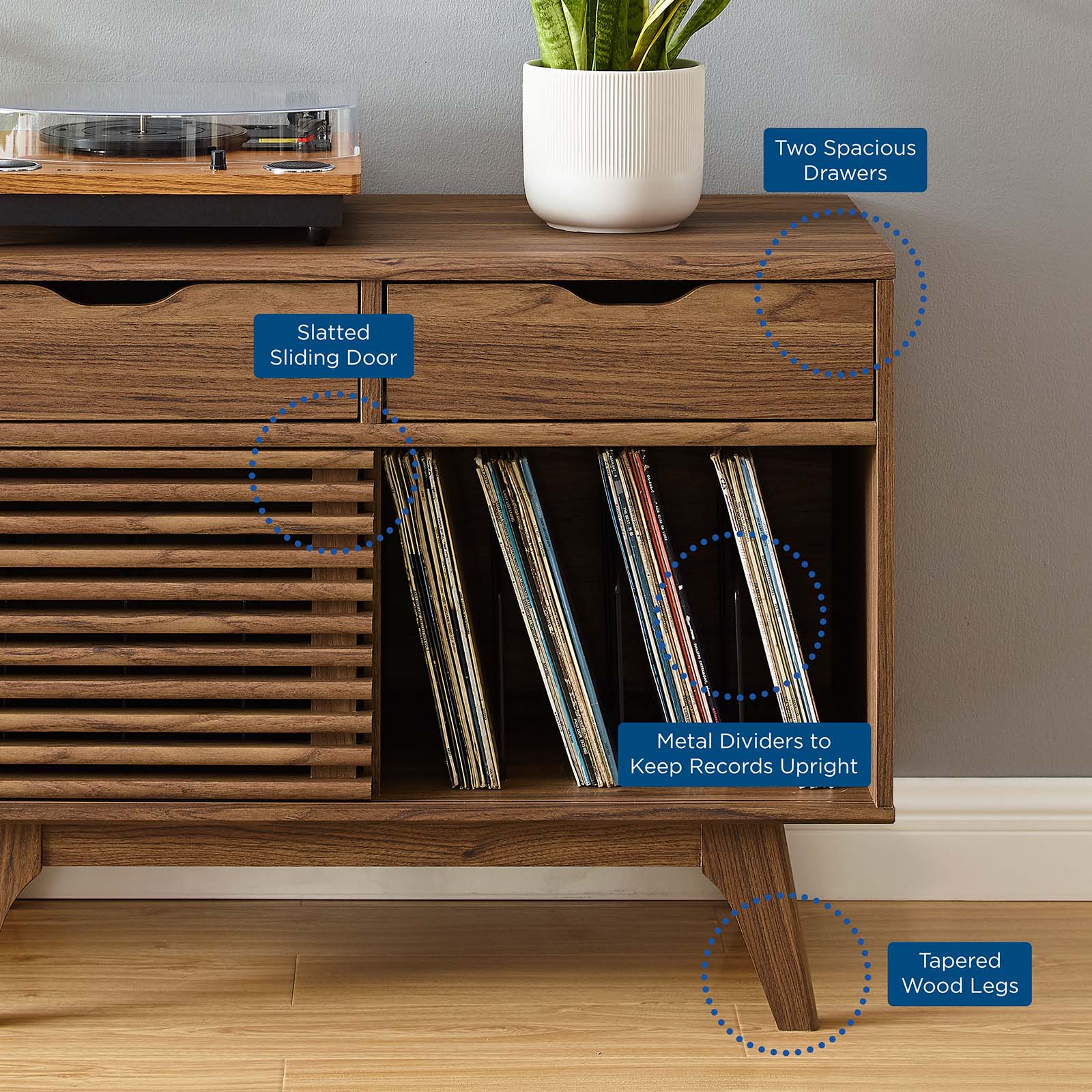 Render Vinyl Record Display Stand-Record Stand-Modway-Wall2Wall Furnishings