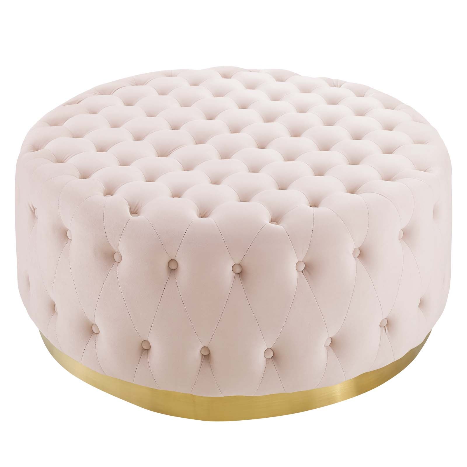 Ensconce Tufted Performance Velvet Round Ottoman-Ottoman-Modway-Wall2Wall Furnishings