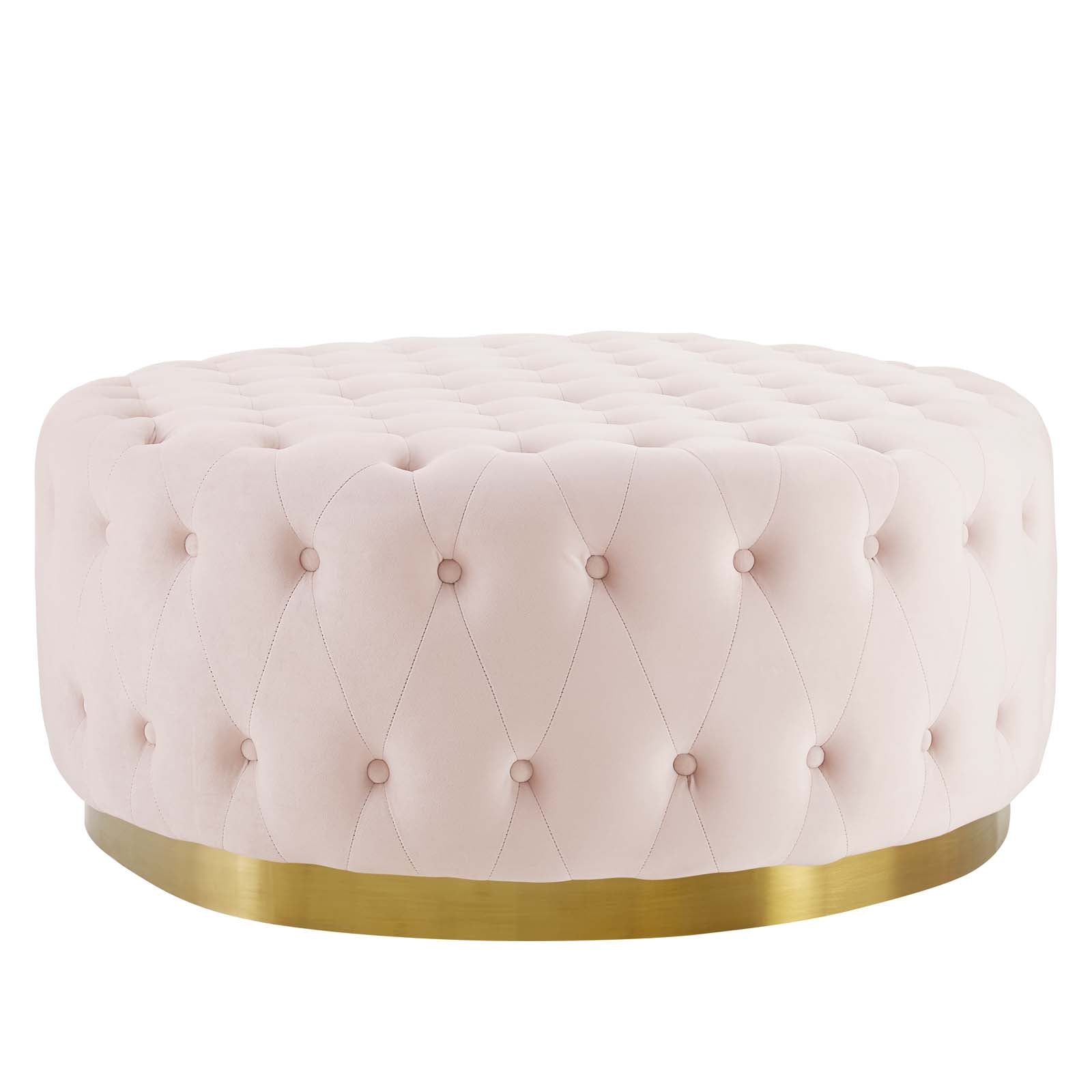 Ensconce Tufted Performance Velvet Round Ottoman-Ottoman-Modway-Wall2Wall Furnishings