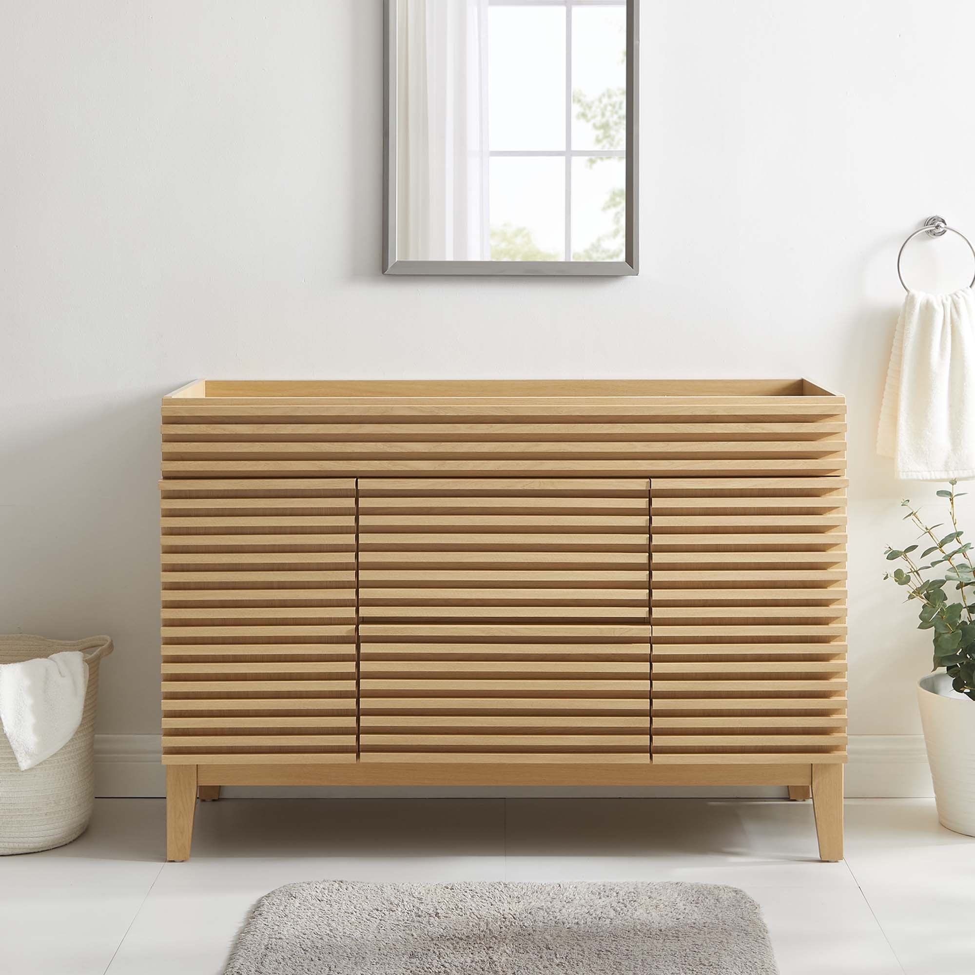 Render 48" Single Sink Compatible (not included) Bathroom Vanity Cabinet