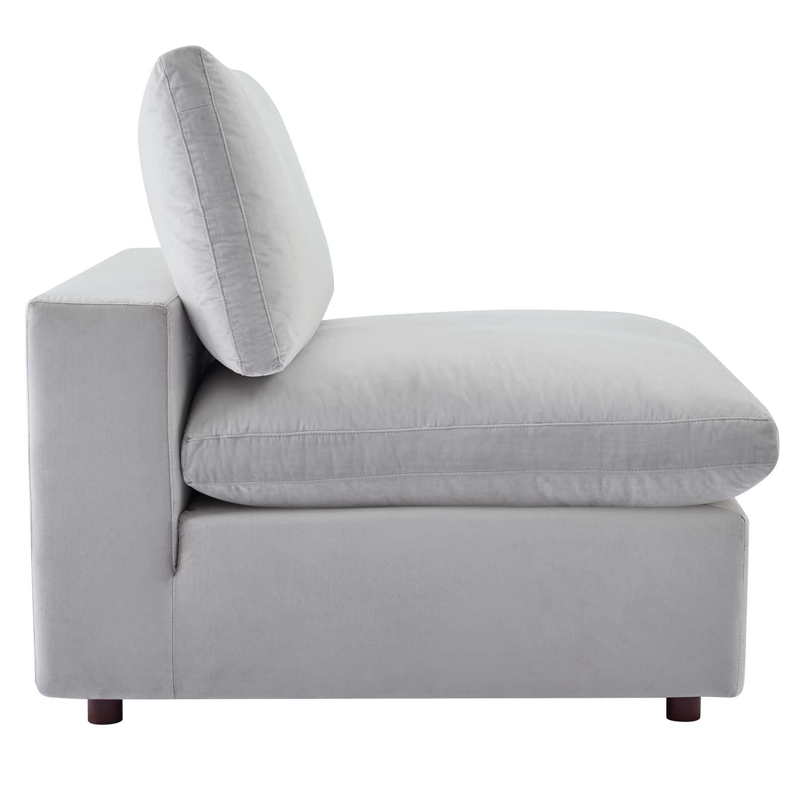 Commix Down Filled Overstuffed Performance Velvet Armless Chair-Armless Chair-Modway-Wall2Wall Furnishings